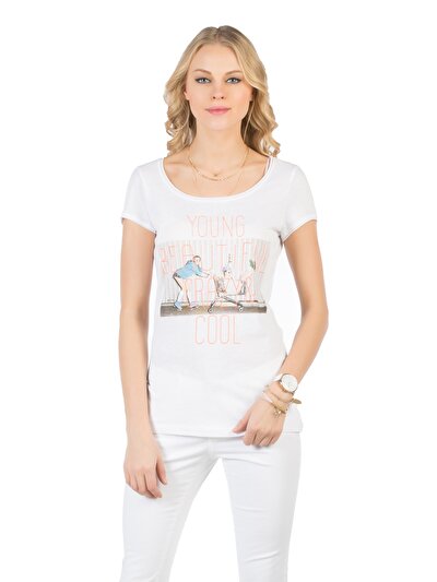 COLINS белый женский футболки короткий рукав COLINS белый женский футболки короткий рукав<br>Пол: женский; Цвет: белый; Размер INT: L;
