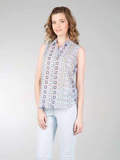 COLINS белый женский рубашки короткий рукав COLINS белый женский рубашки короткий рукав<br>Пол: женский; Цвет: белый; Размер INT: M;