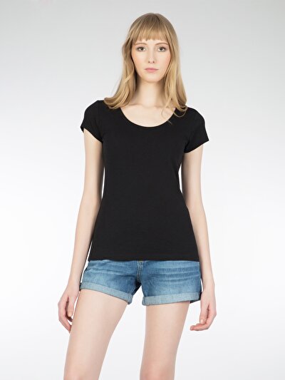 COLINS черный женский футболки короткий рукав COLINS черный женский футболки короткий рукав<br>Пол: женский; Цвет: черный; Размер INT: S;