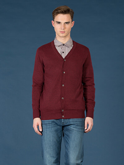 COLINS бордовый мужской кардиганы COLINS бордовый мужской кардиганы<br>Пол: мужской; Цвет: бордовый меланж; Размер INT: M;