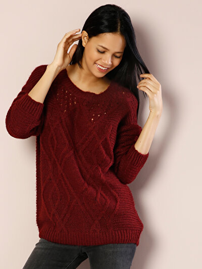 COLINS бордовый женский свитеры COLINS бордовый женский свитеры<br>Пол: женский; Цвет: бордовый меланж; Размер INT: S;