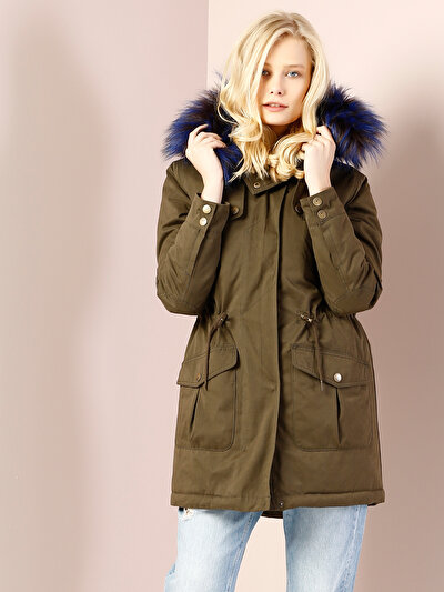 COLINS хаки женский пальто COLINS хаки женский пальто<br>Пол: женский; Цвет: хаки; Размер INT: L;