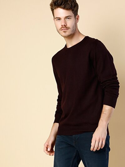 COLINS бордовый мужской свитеры COLINS бордовый мужской свитеры<br>Пол: мужской; Цвет: бордовый меланж; Размер INT: M;