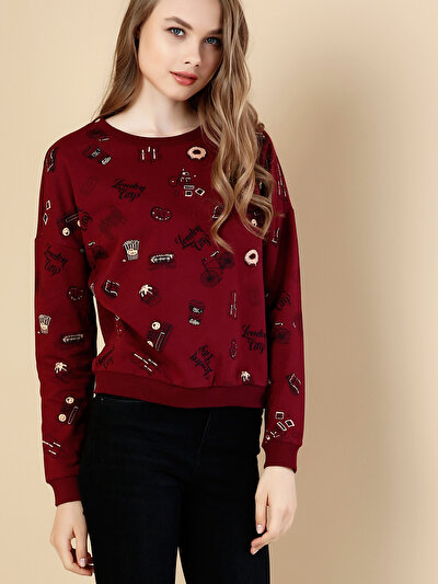 COLINS бордовый женский толстовки COLINS бордовый женский толстовки<br>Пол: женский; Цвет: бордовый; Размер INT: L;