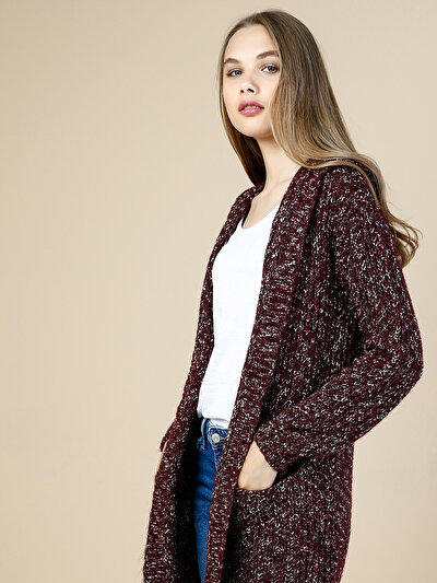 COLINS бордовый женский кардиганы COLINS бордовый женский кардиганы<br>Пол: женский; Цвет: бордовый меланж; Размер INT: XS/S;