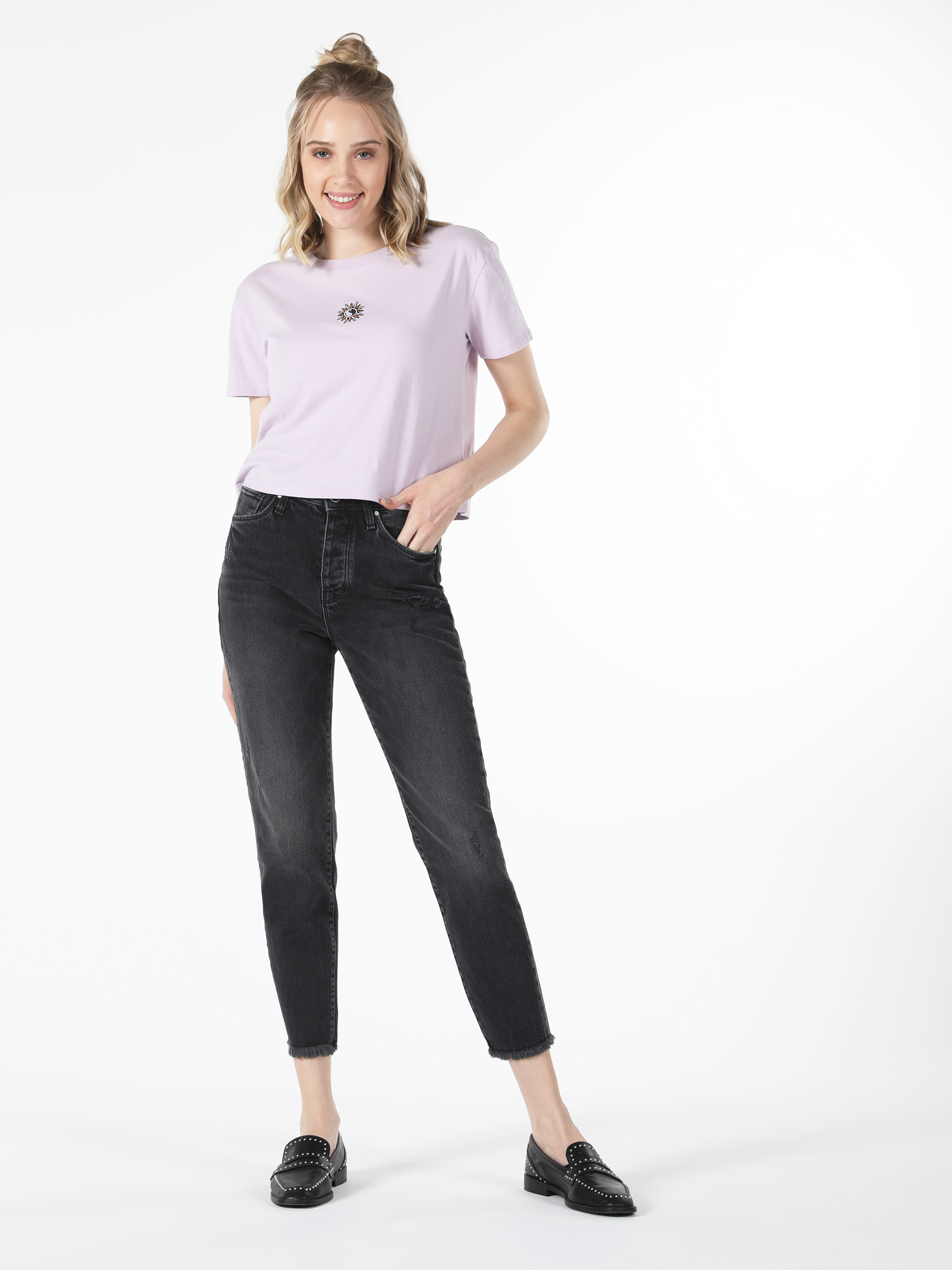 Показать информацию о Slim fit средний талия узкие женские джинсы