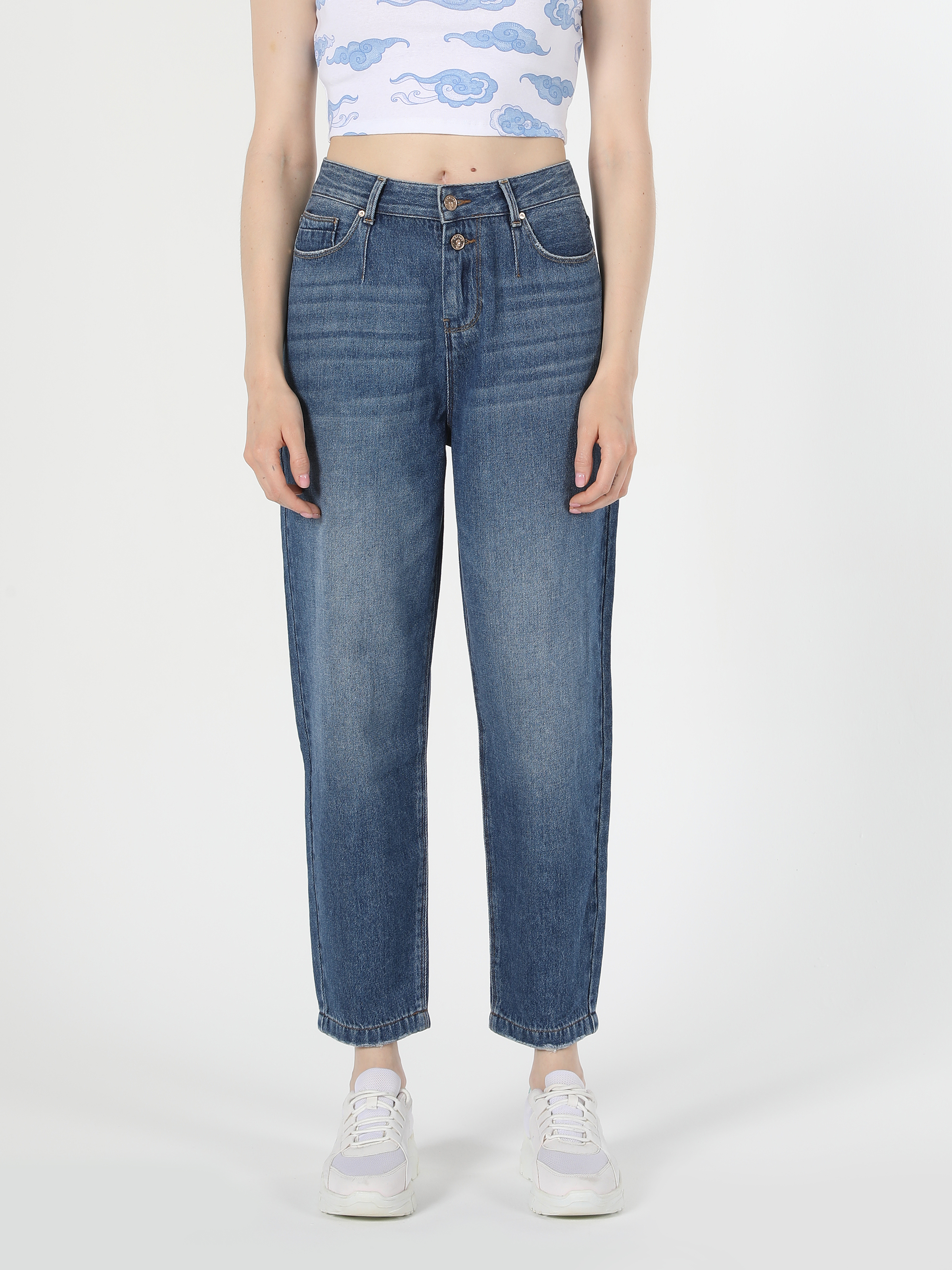 Показать информацию о Женские джинсы slouchy fit повышающийся силуэт узкий крой