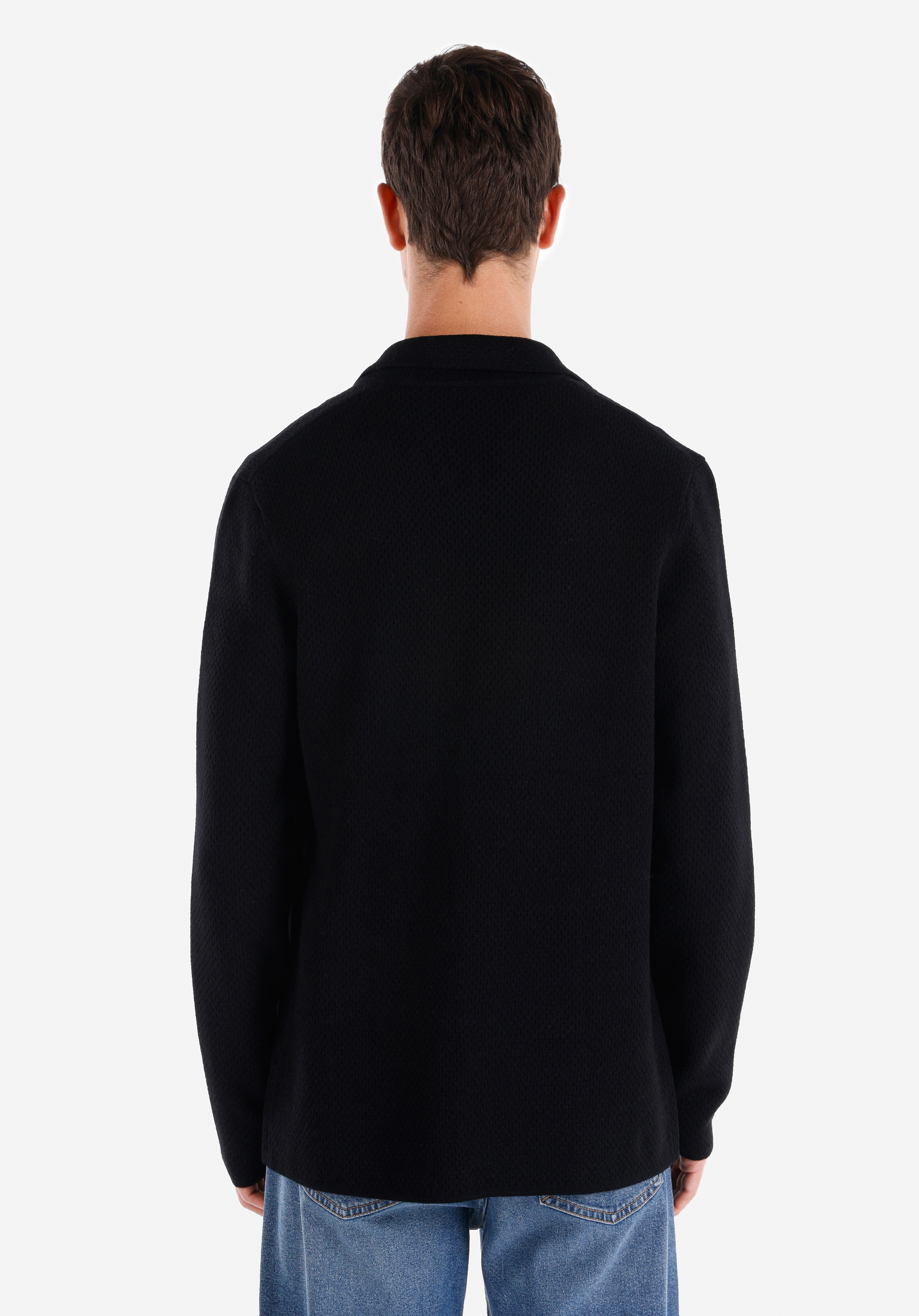 Показать информацию о Мужской черный кардиган slim fit