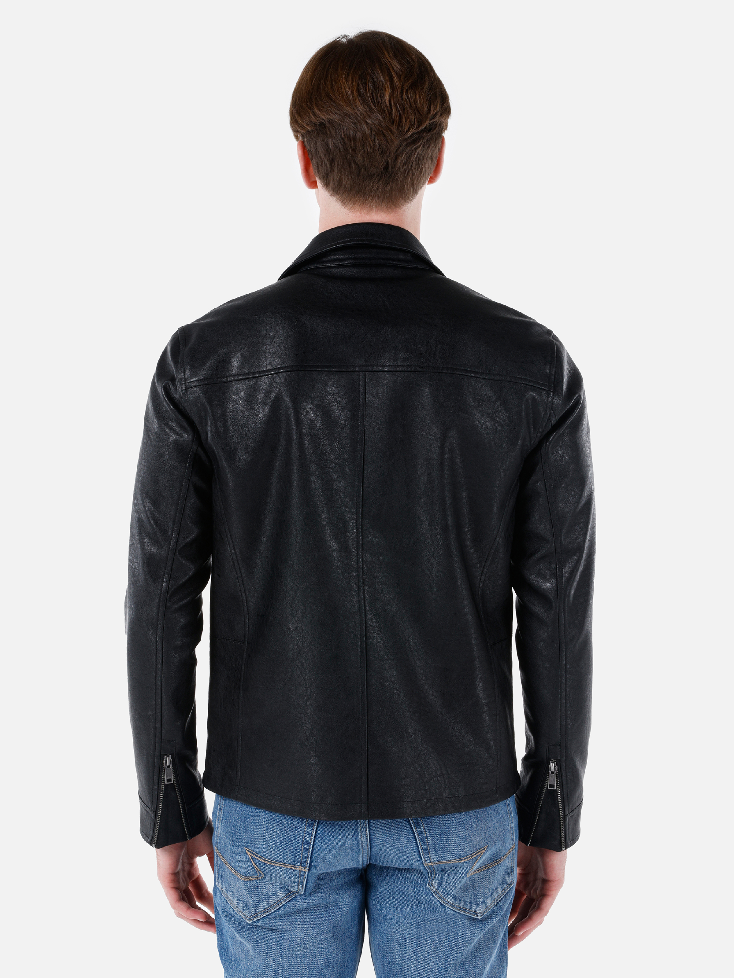 Показать информацию о Slim fit мужское черное пальто из полиуретана