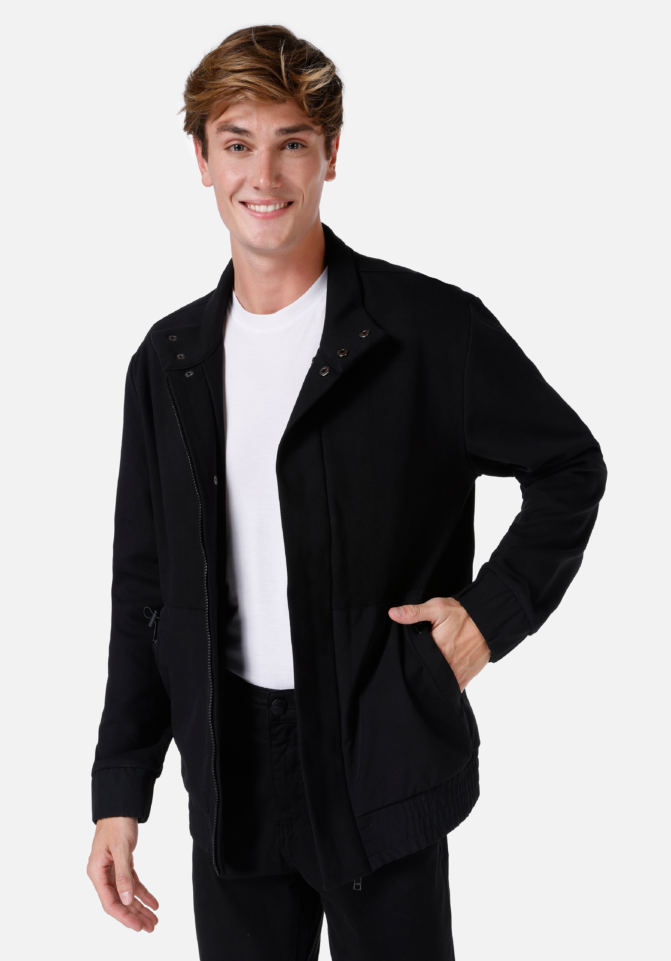 Показать информацию о Slim fit мужское черное пальто