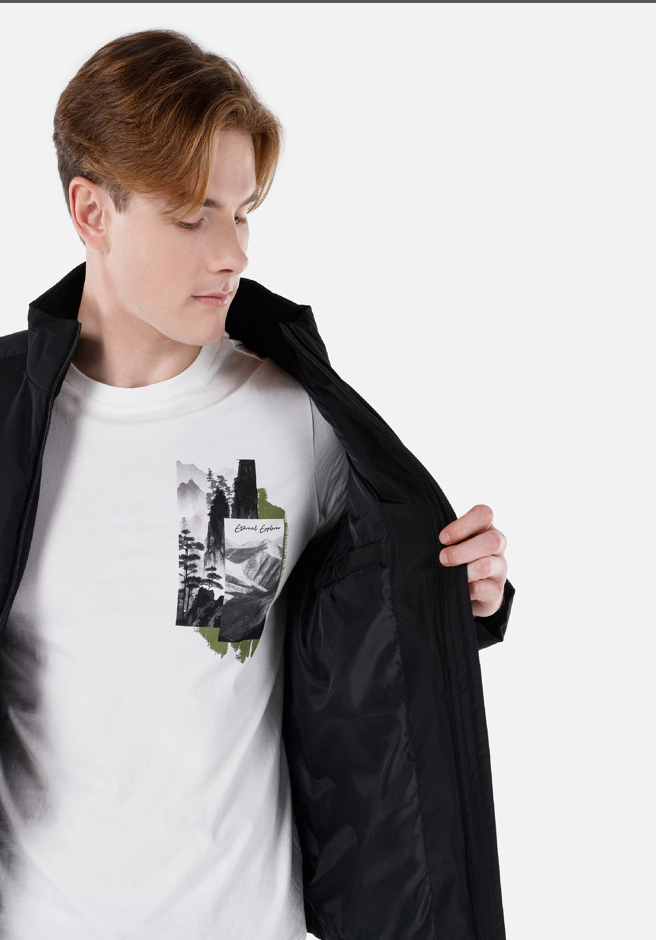 Показать информацию о Slim fit мужское черное пальто