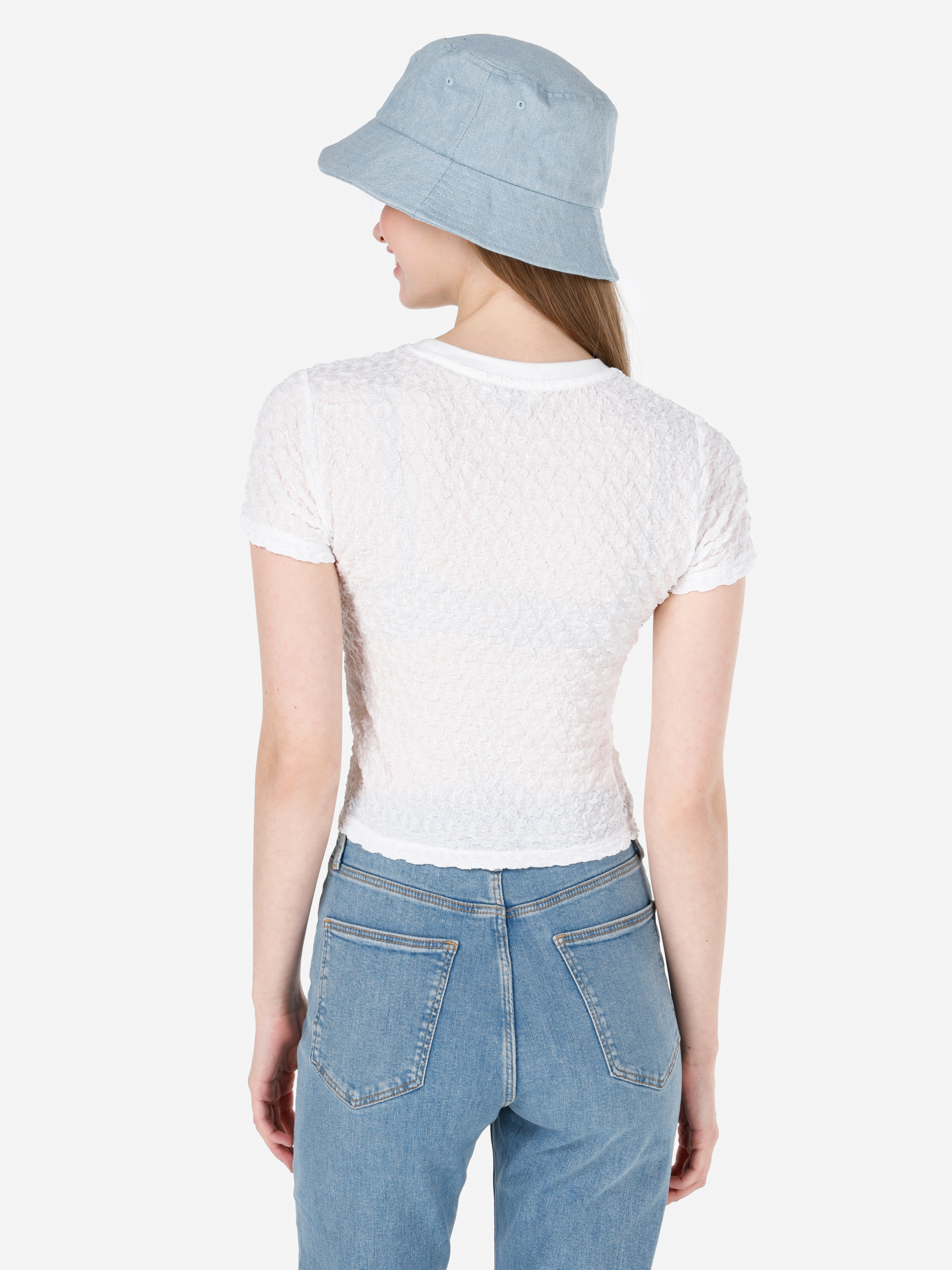 Показать информацию о Slim fit женская белая футболка с коротким рукавом и круглым вырезом