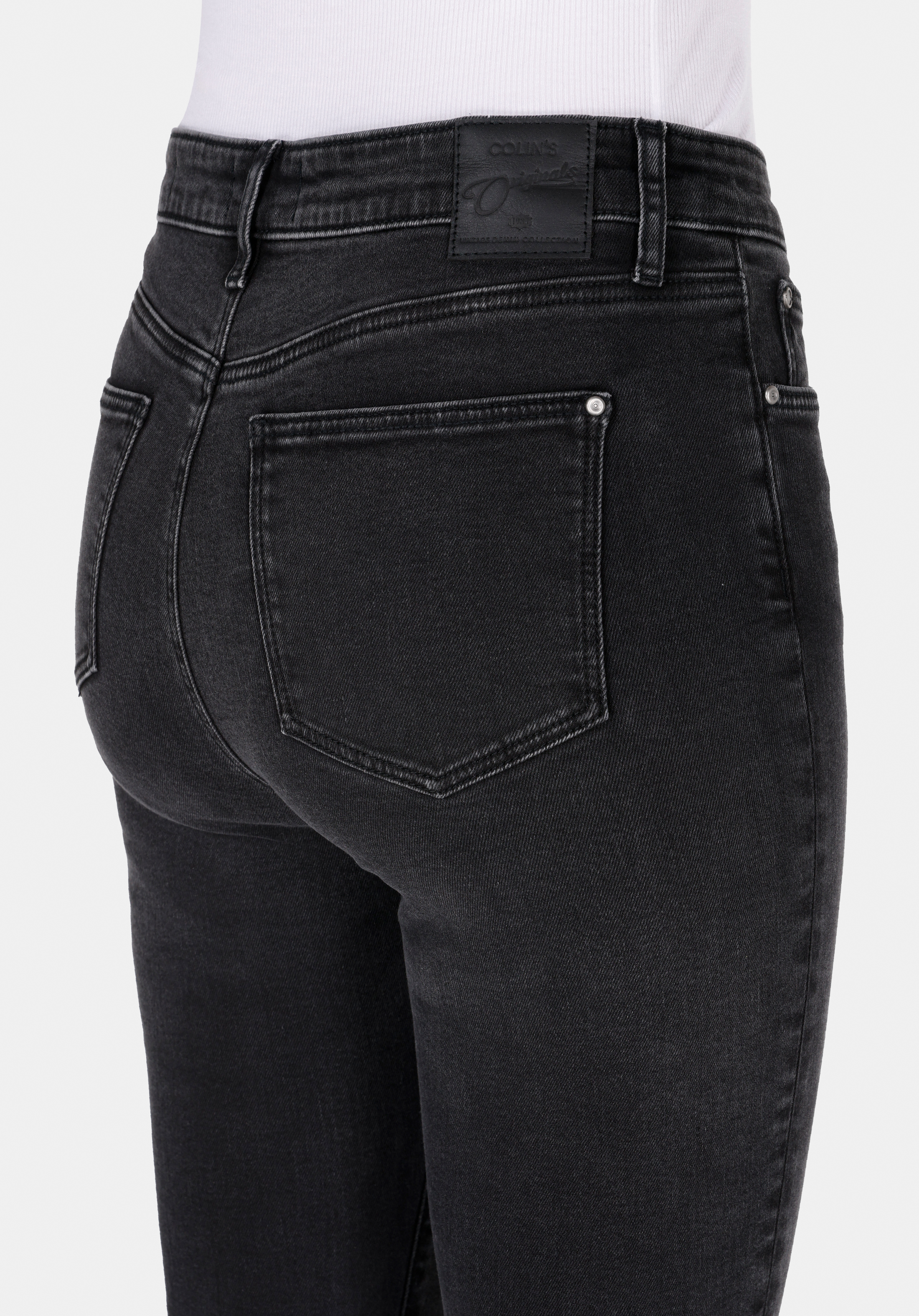 Показать информацию о Женские черные джинсы skinny fit средняя посадка
