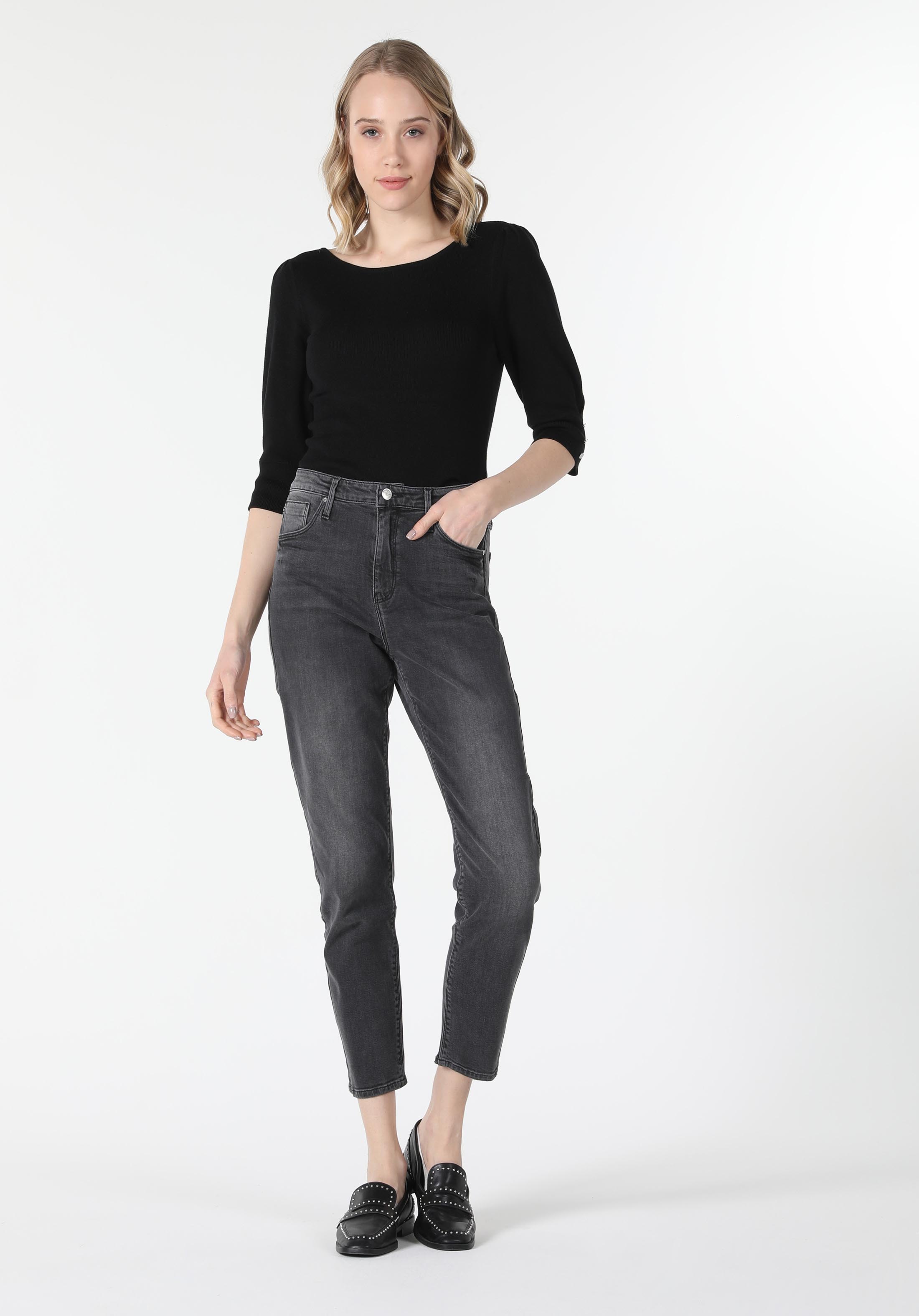 Показать информацию о Slim fit средний талия узкие женские джинсы