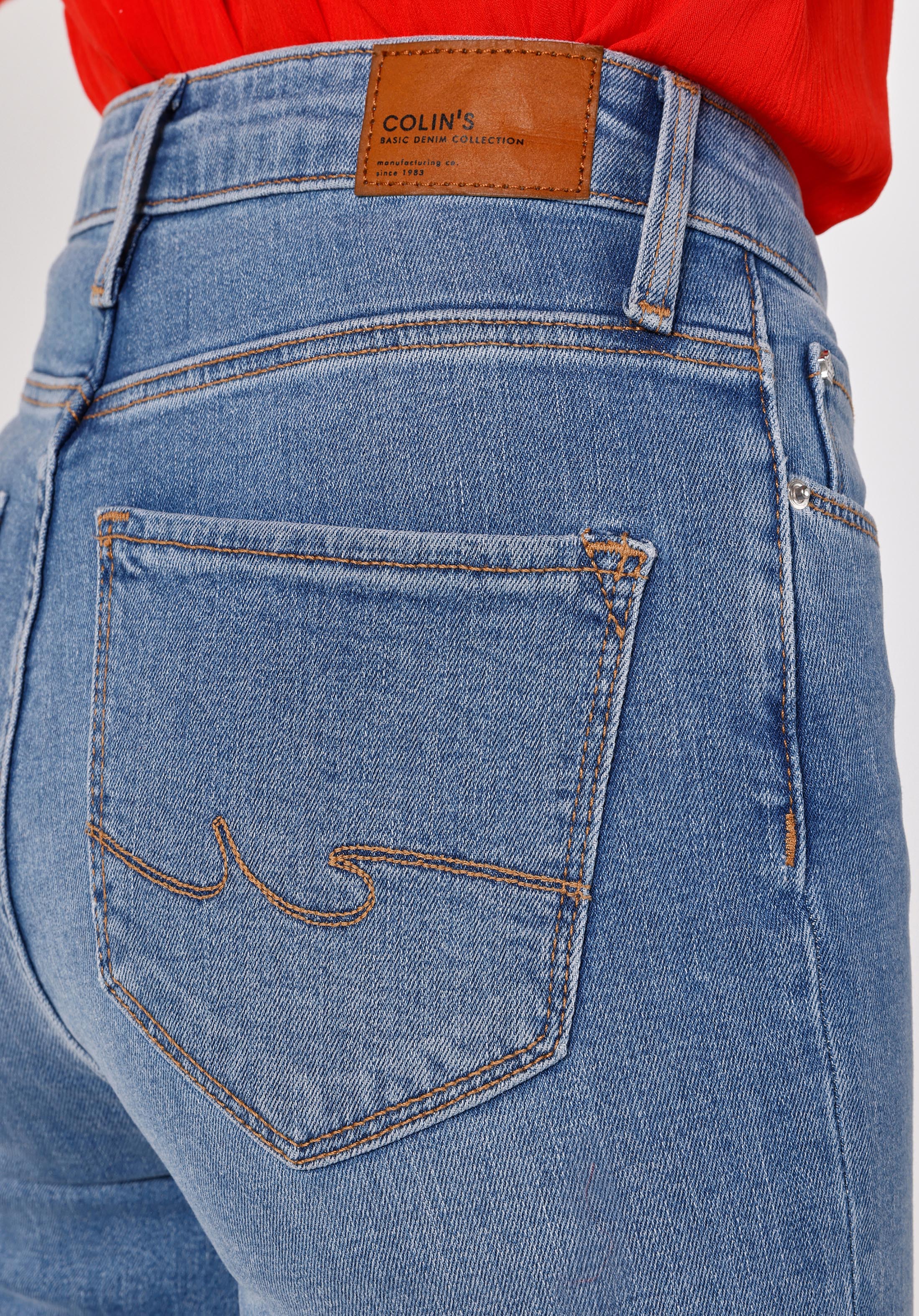 Показать информацию о Женские джинсы деним slim fit прямые средняя посадка