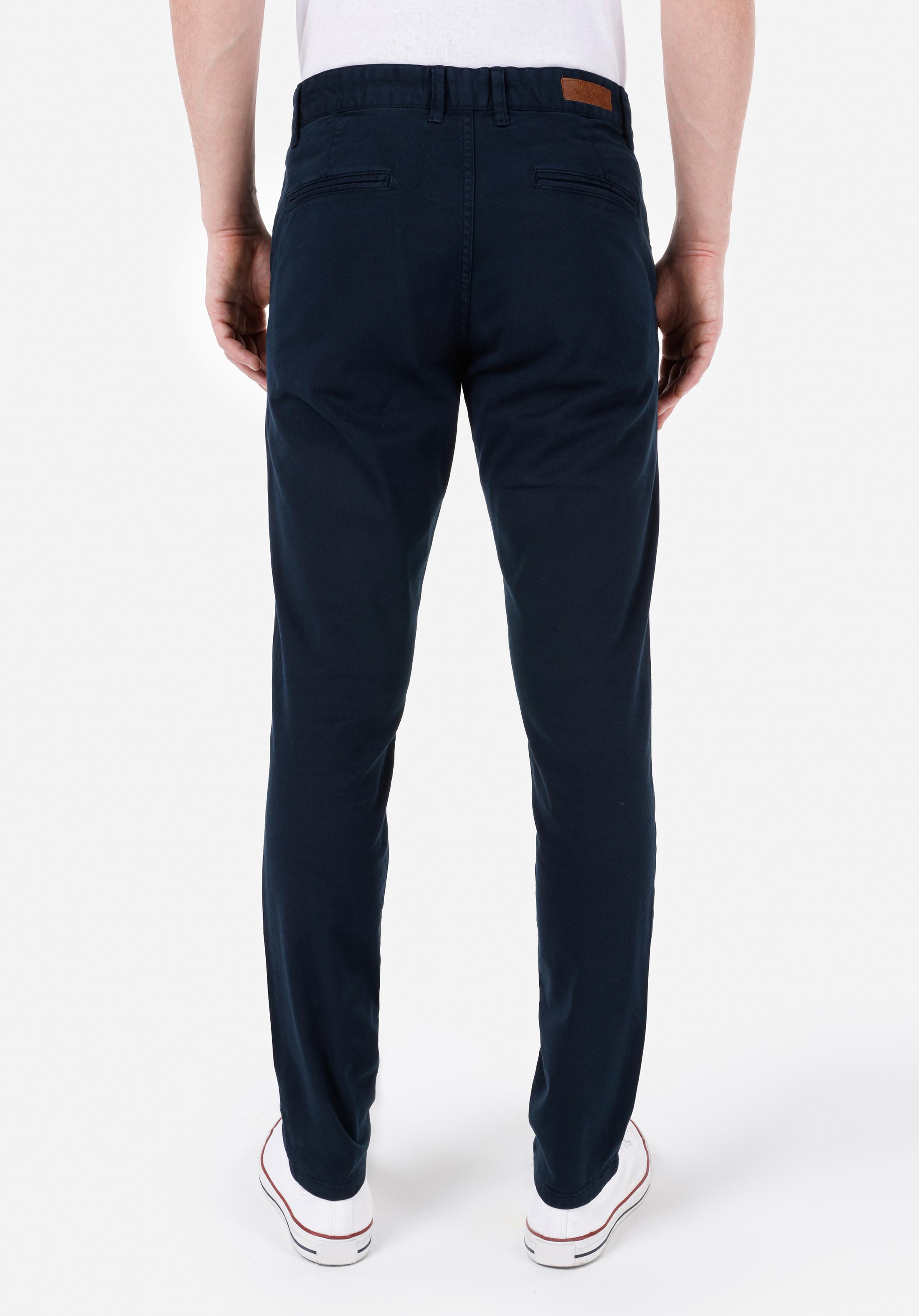 Показать информацию о Мужские темно-синие брюки slim fit средняя посадка