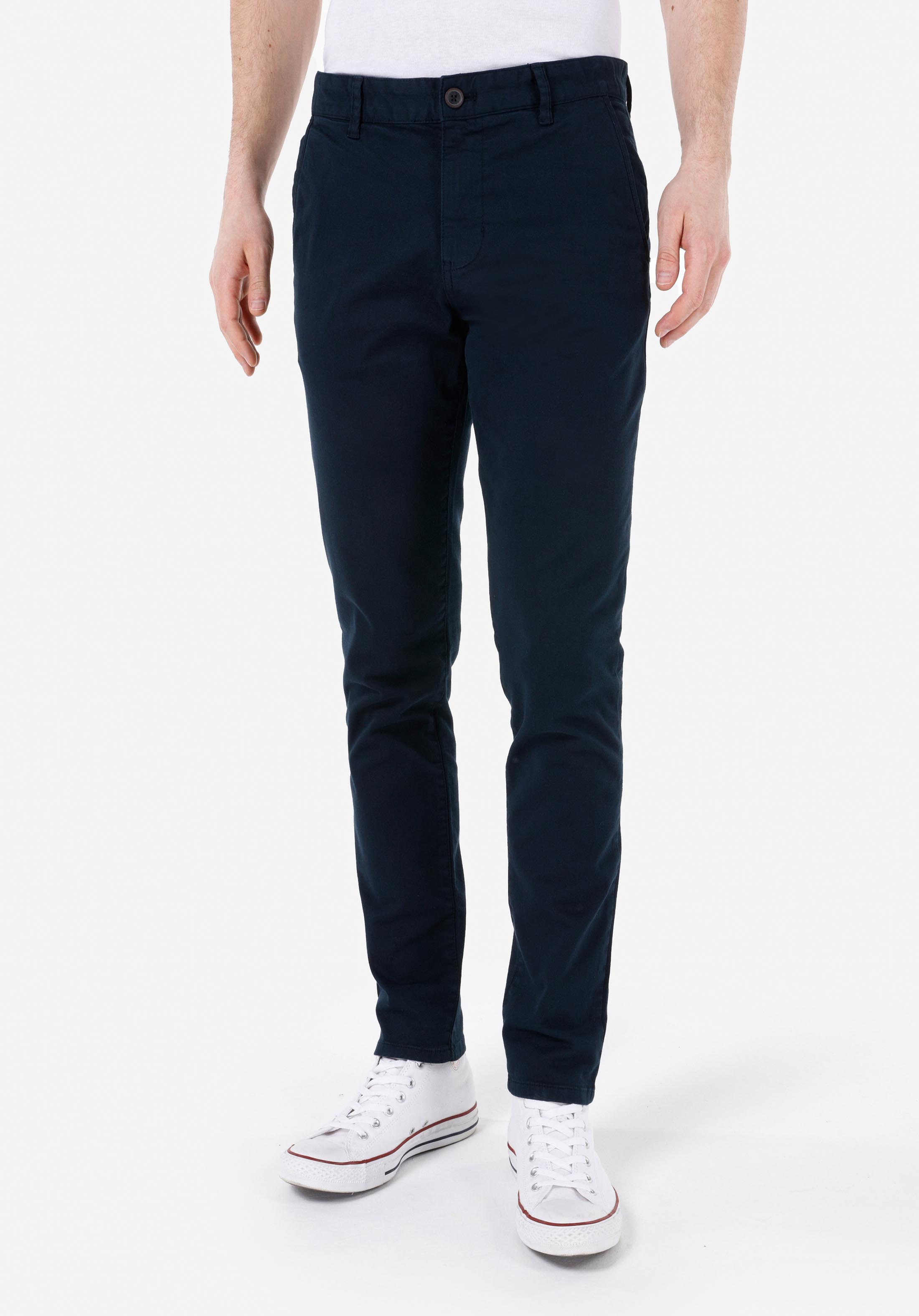 Показать информацию о Мужские темно-синие брюки slim fit средняя посадка
