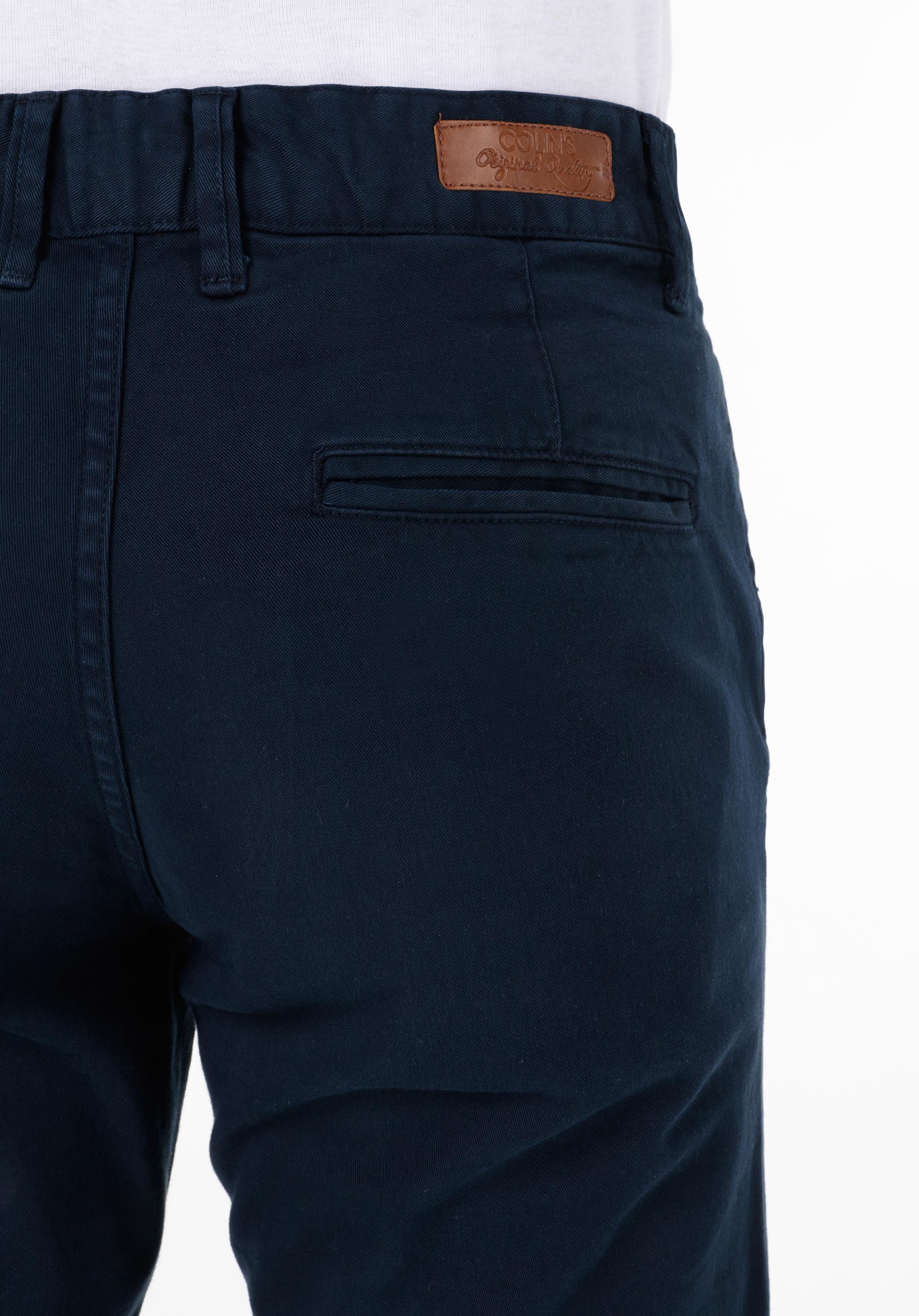 Показать информацию о Мужские темно-синие брюки slim fit средняя посадка