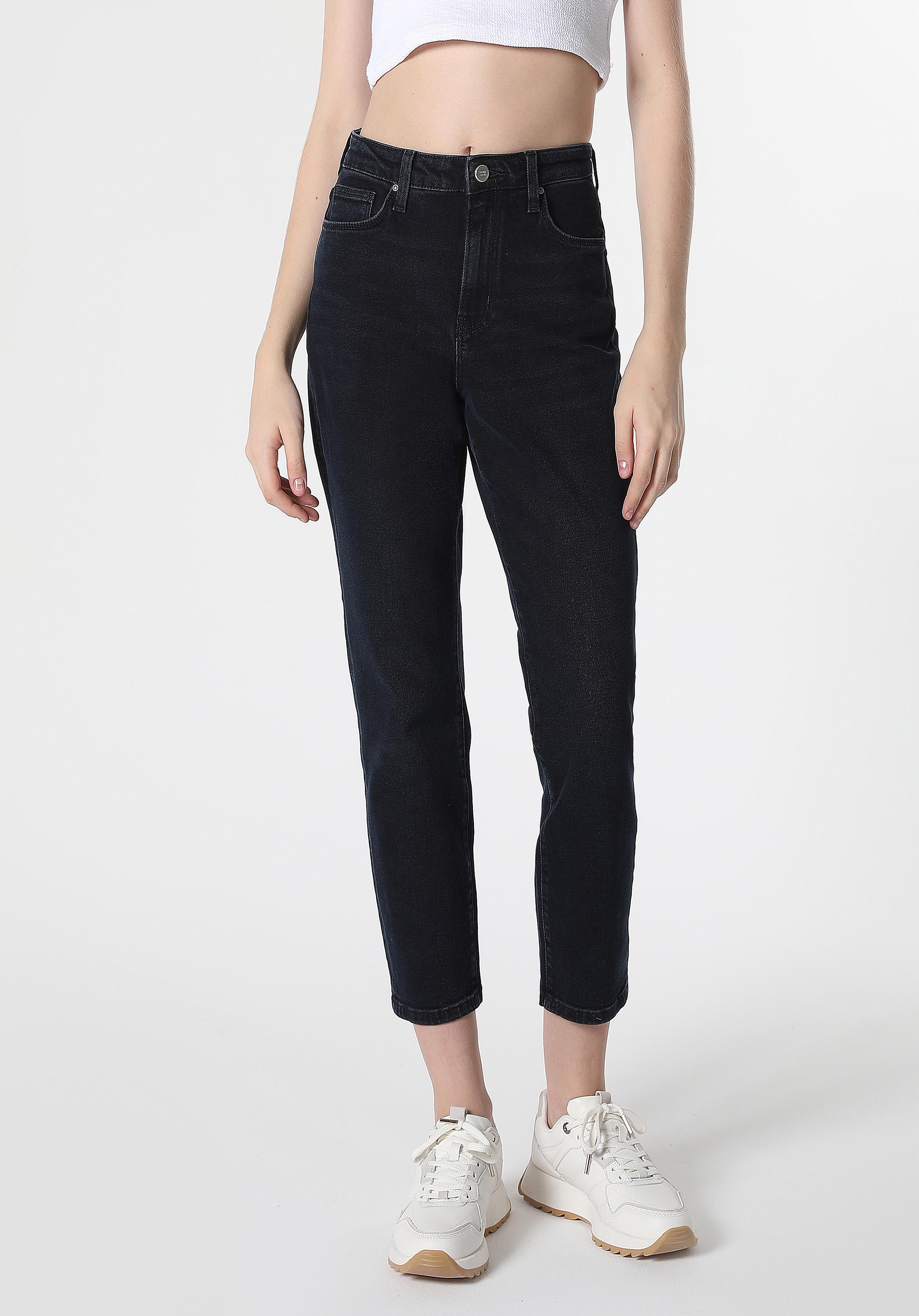 Показать информацию о Женские джинсы деним slim fit средняя посадка