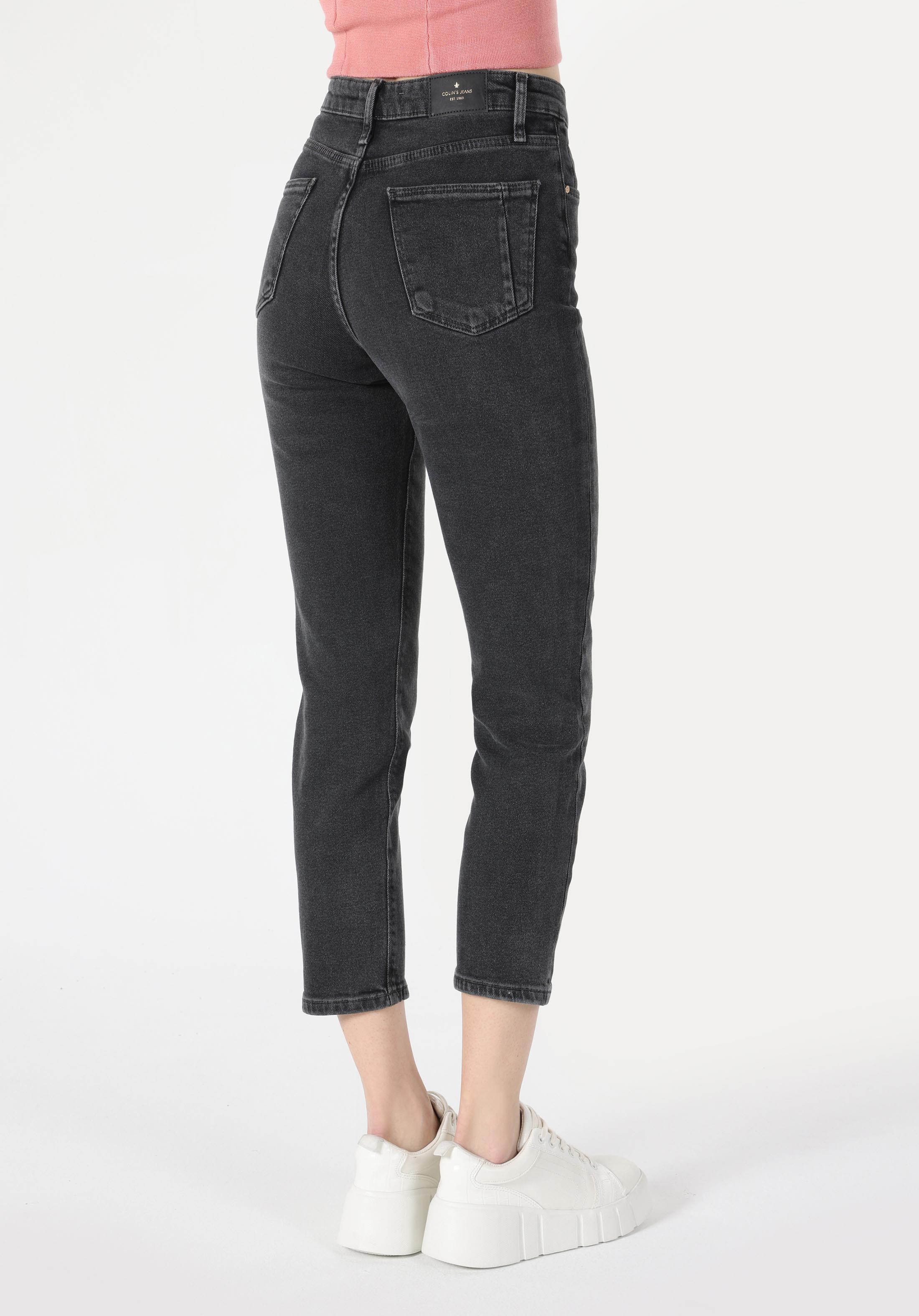 Показать информацию о Slim fit средняя талия узкие женские серые джинсы