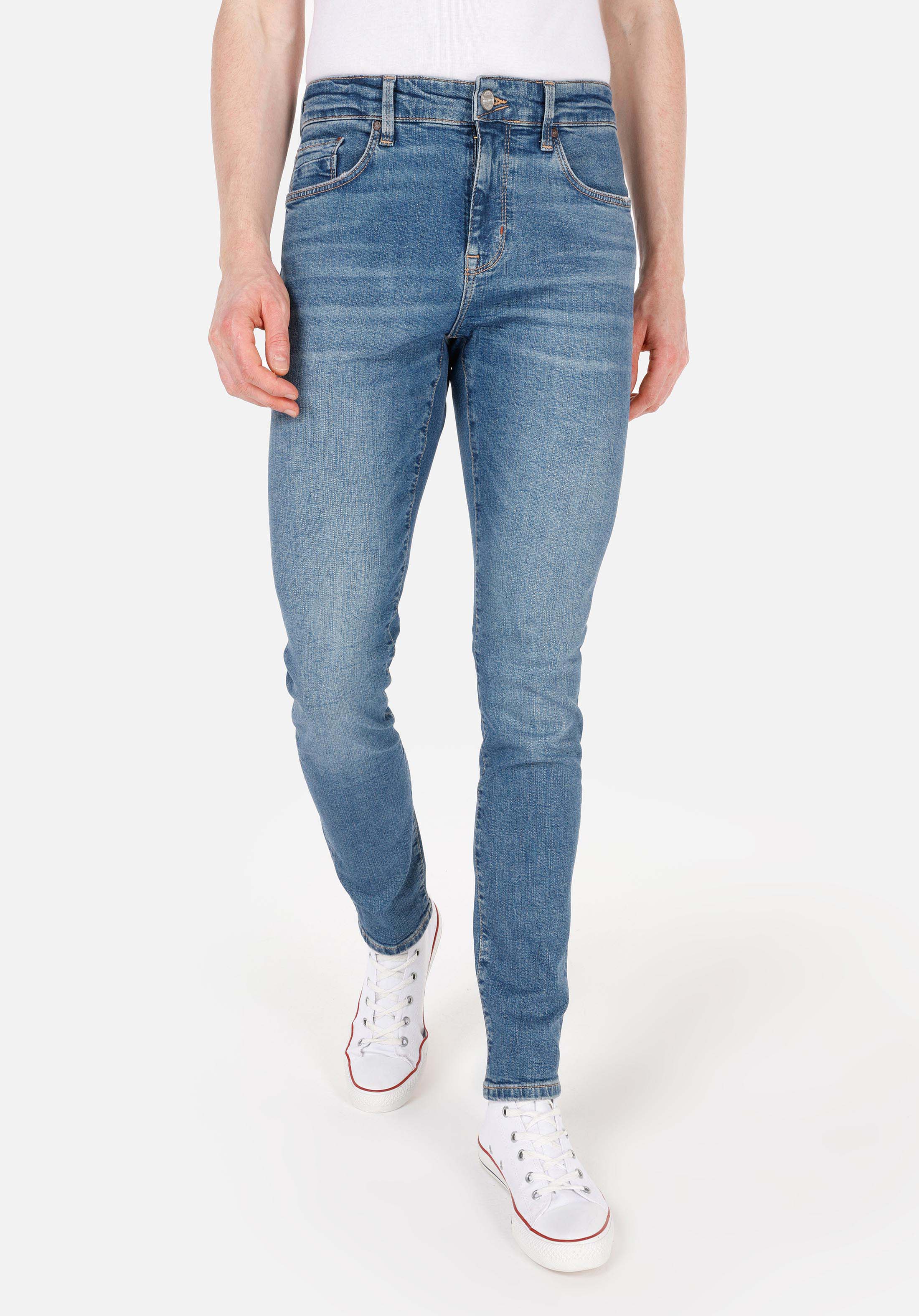 Показать информацию о Мужские джинсы индиго slim fit низкая посадка