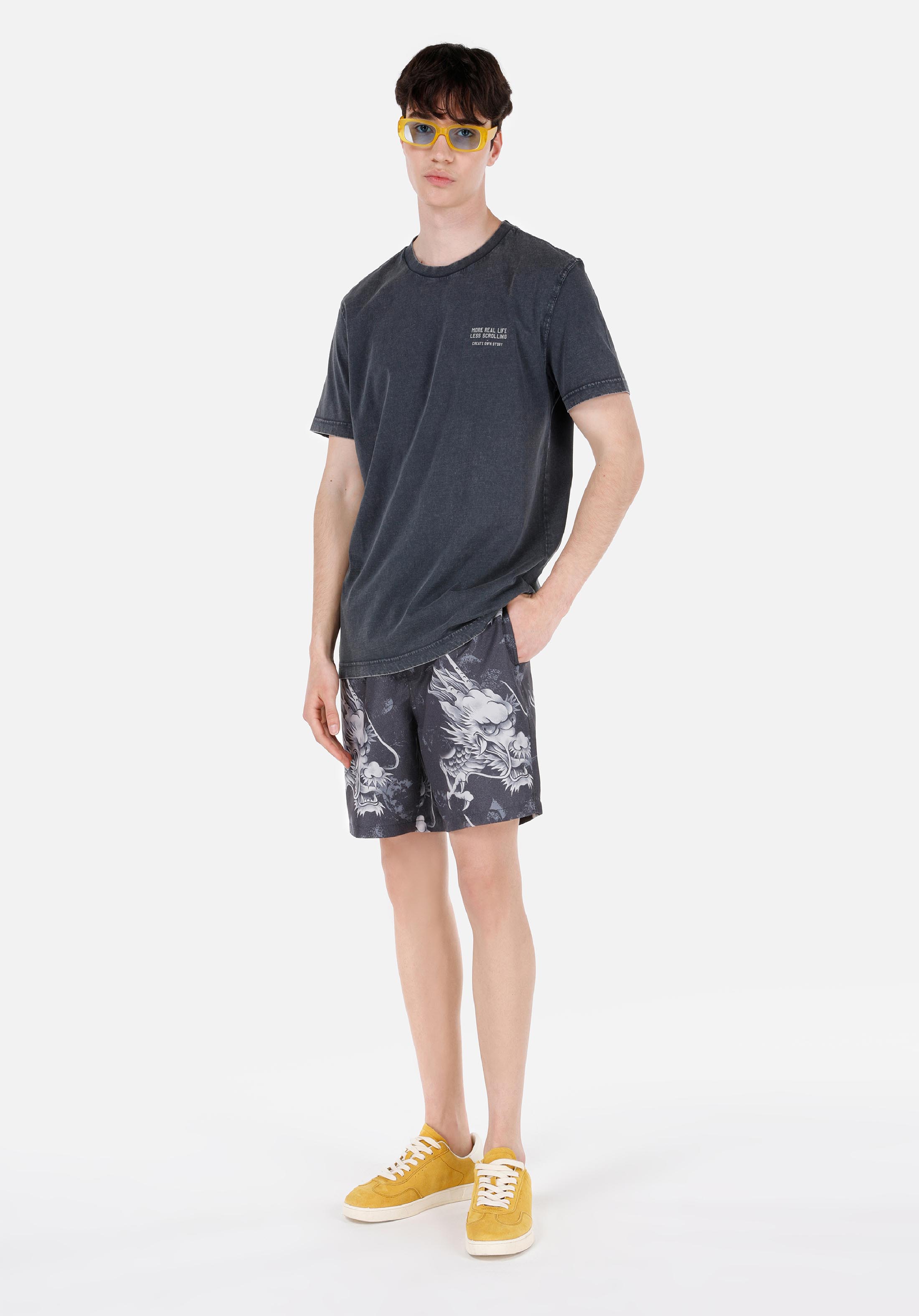 Показать информацию о Мужские плавательные шорты черные slim fit