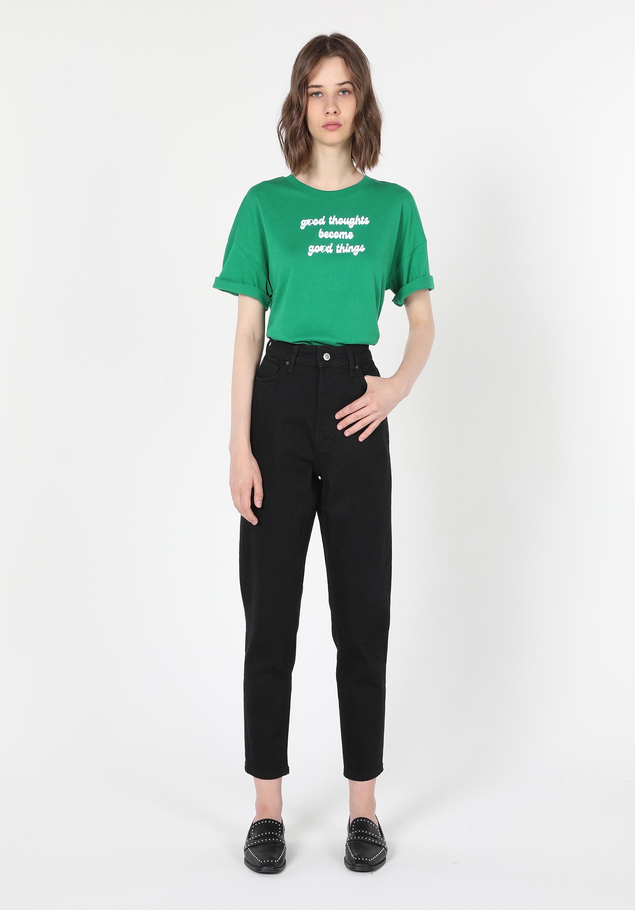 Показать информацию о Mom fit поднимающаяся талия уменьшающиеся ноги женские джинсы из денима