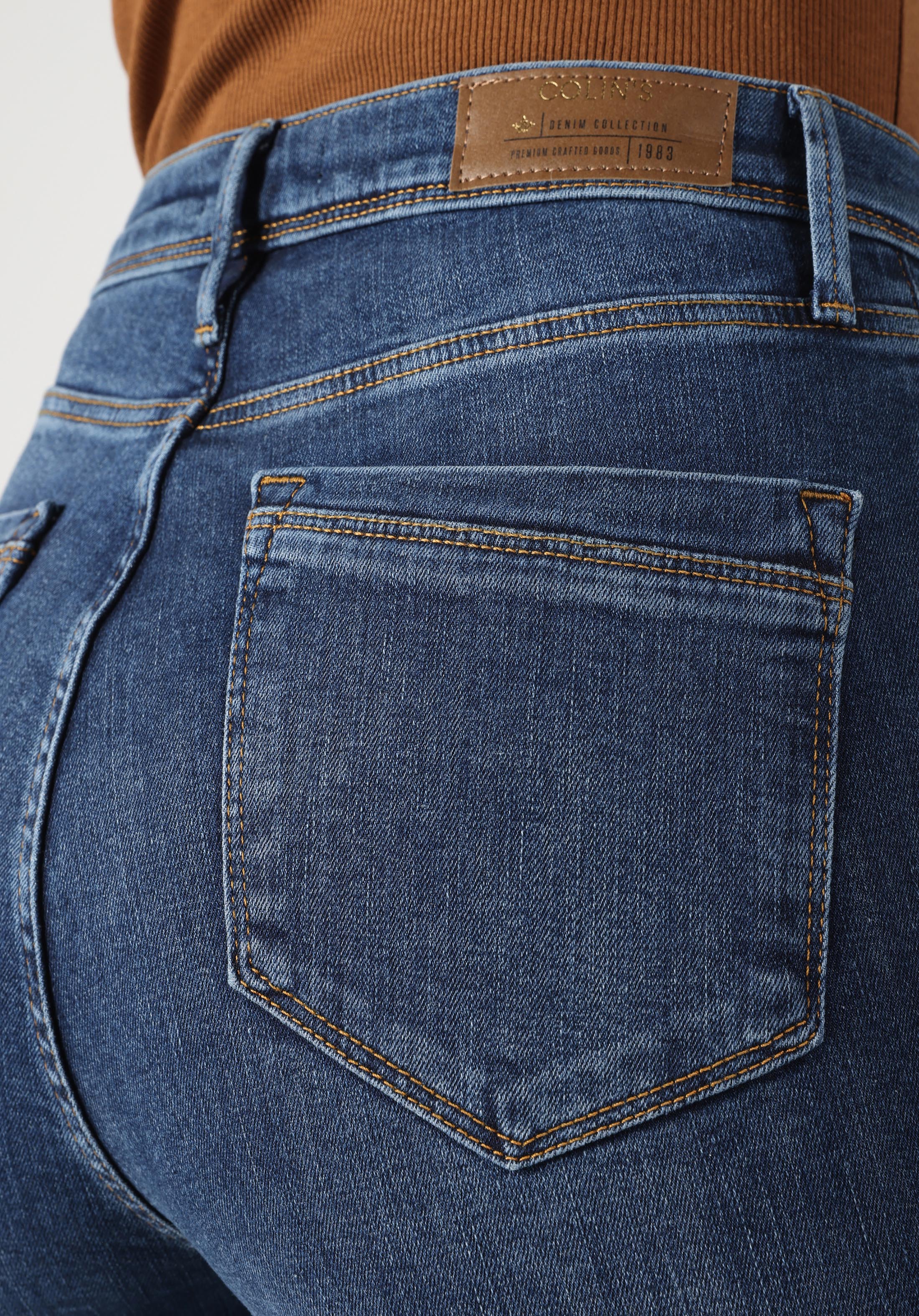 Показать информацию о Женские джинсы деним slim fit прямые средняя посадка