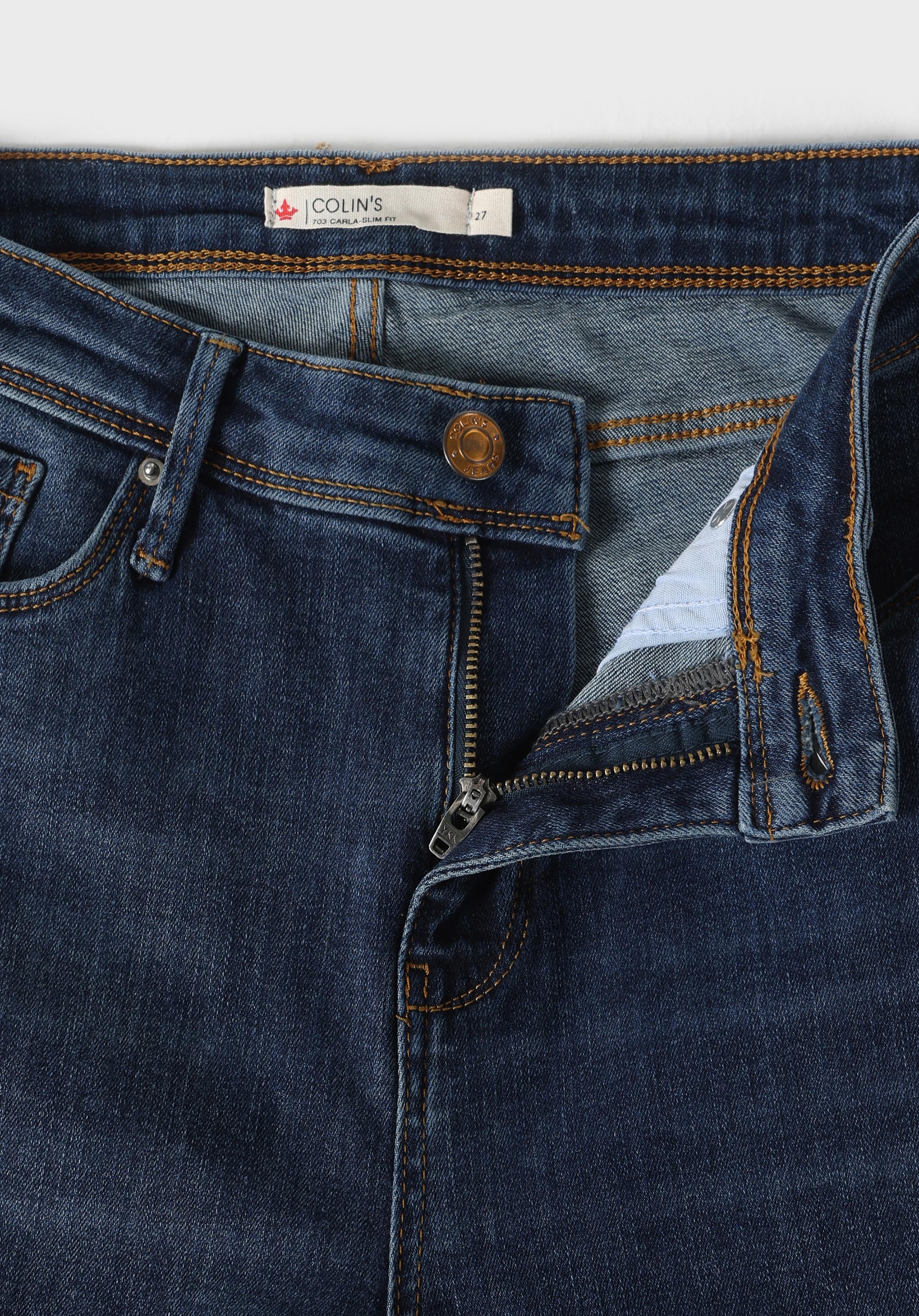 Показать информацию о Женские джинсы деним slim fit прямые средняя посадка