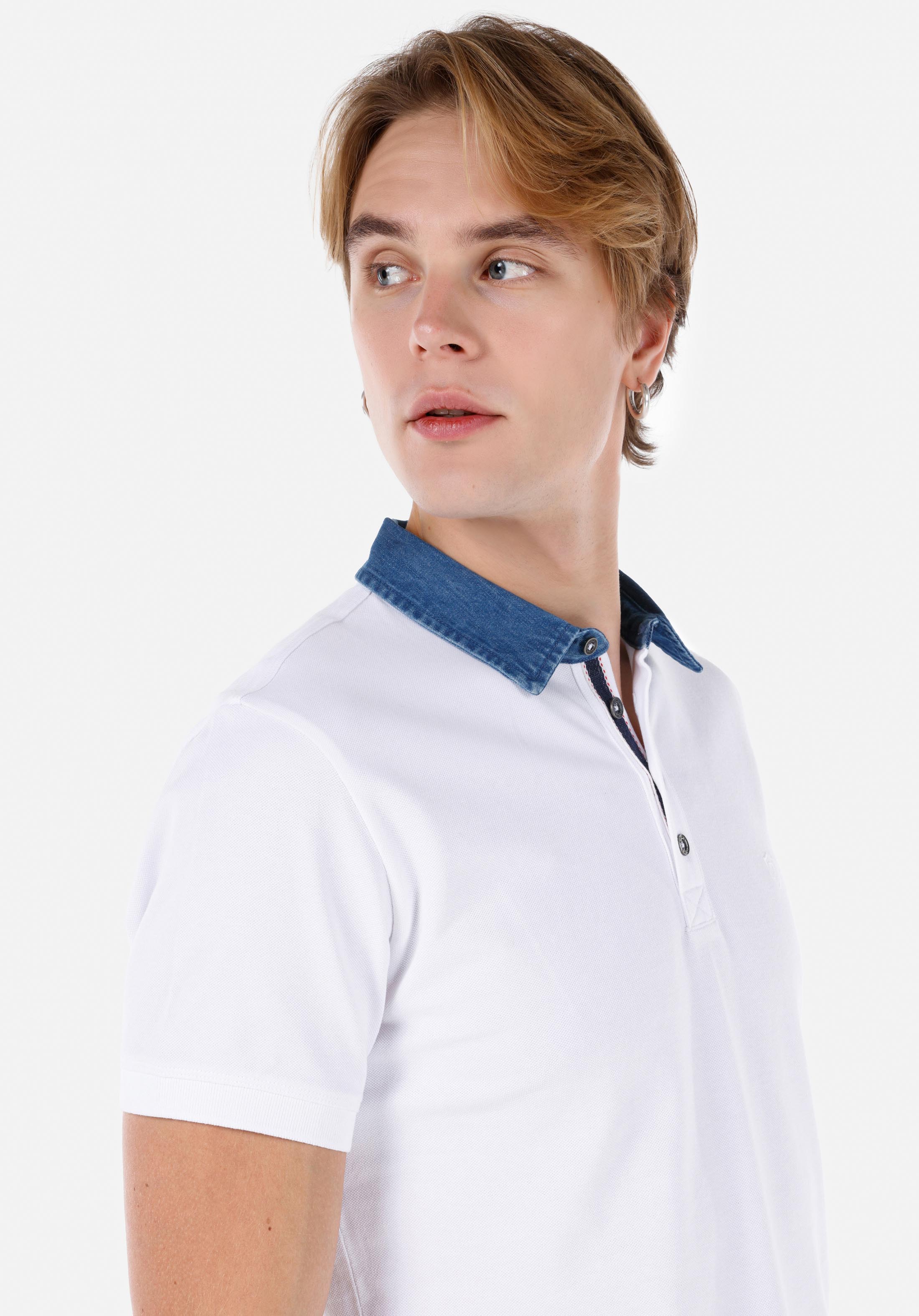 Показать информацию о Slim fit поло воротник прямая мужская белая футболка с коротким рукавом