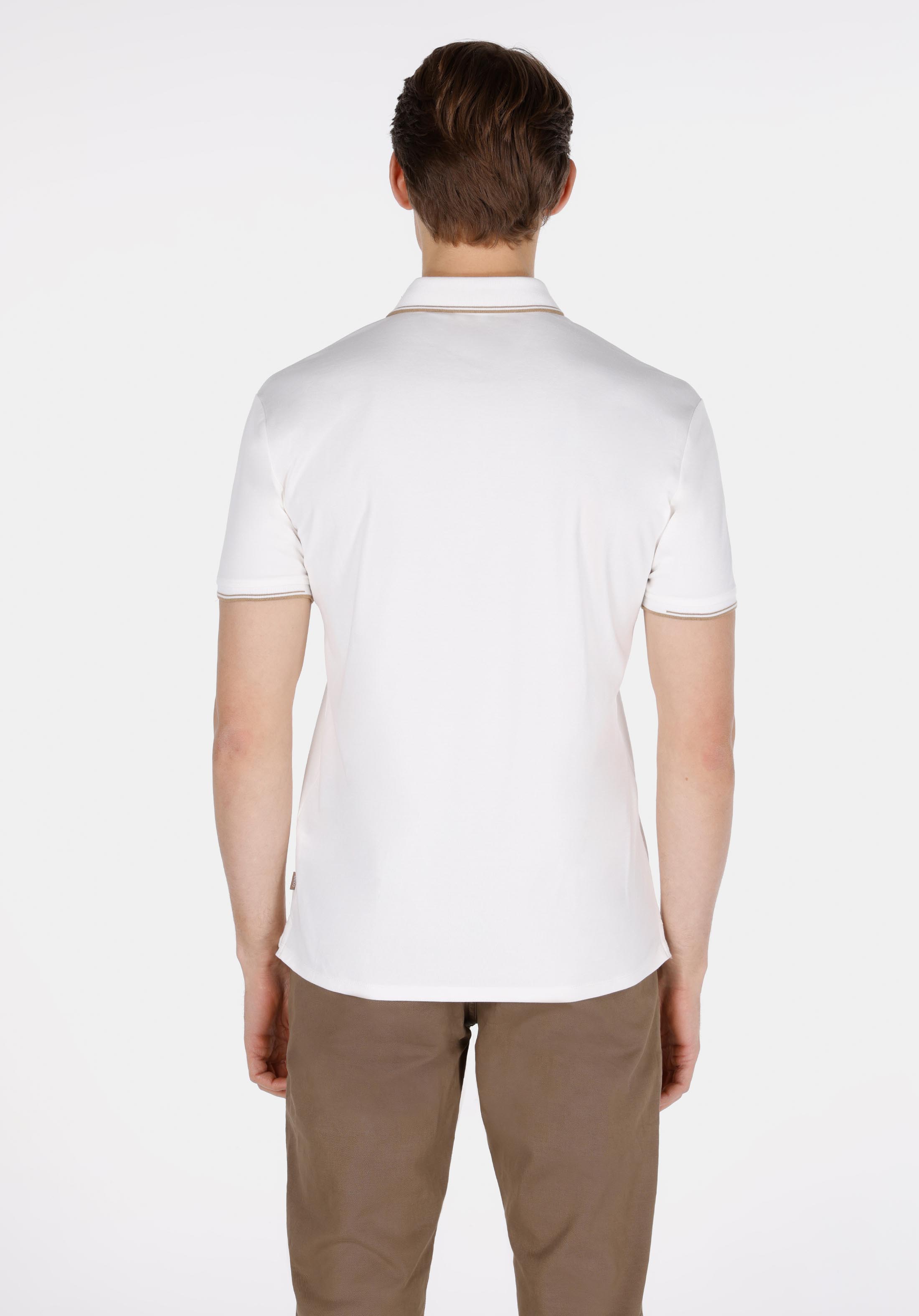 Показать информацию о Slim fit поло воротник прямая мужская белая футболка с коротким рукавом