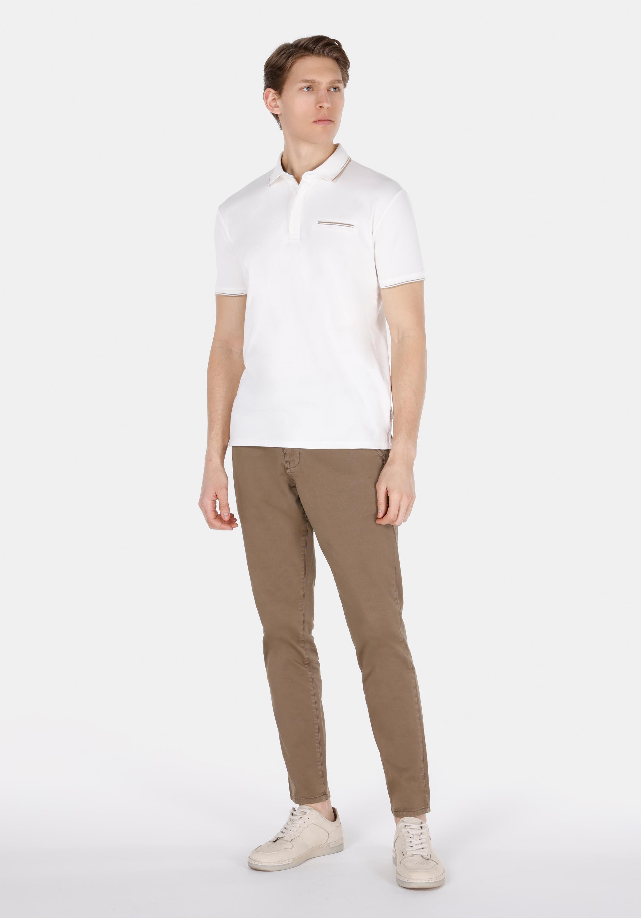Показать информацию о Slim fit поло воротник прямая мужская белая футболка с коротким рукавом