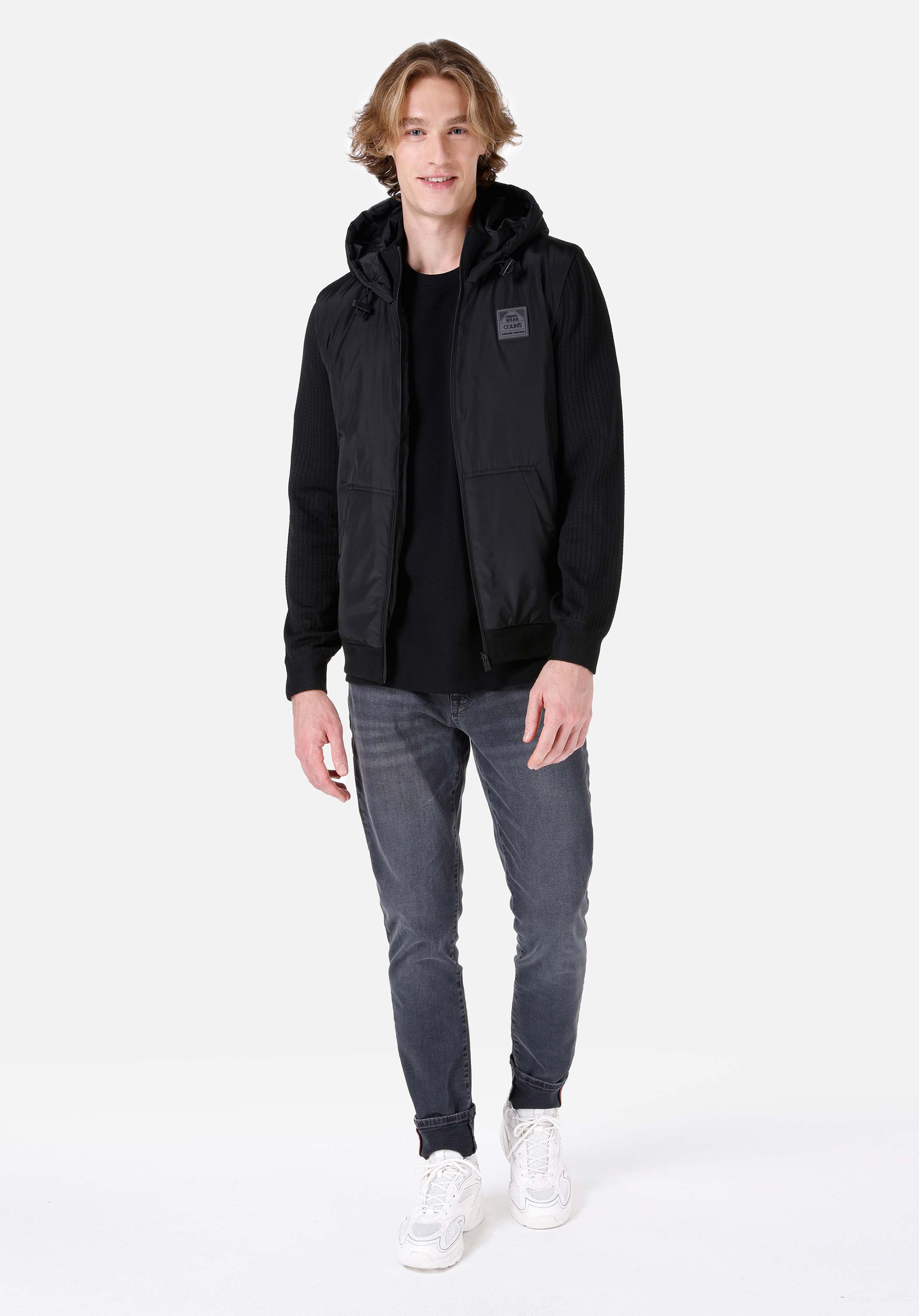 Показать информацию о Slim fit мужское черное пальто