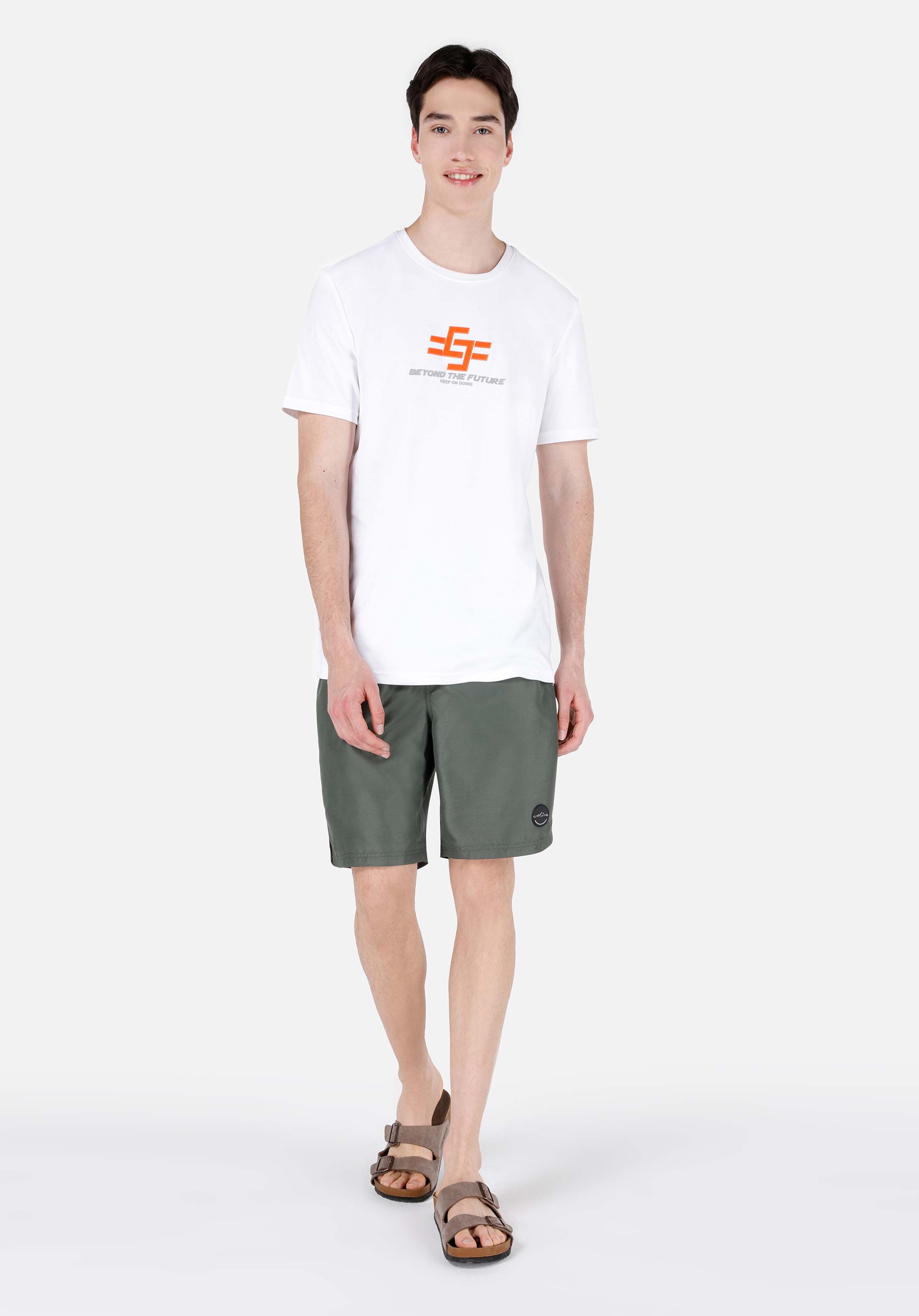 Показать информацию о Slim fit мужские зеленые плавательные шорты