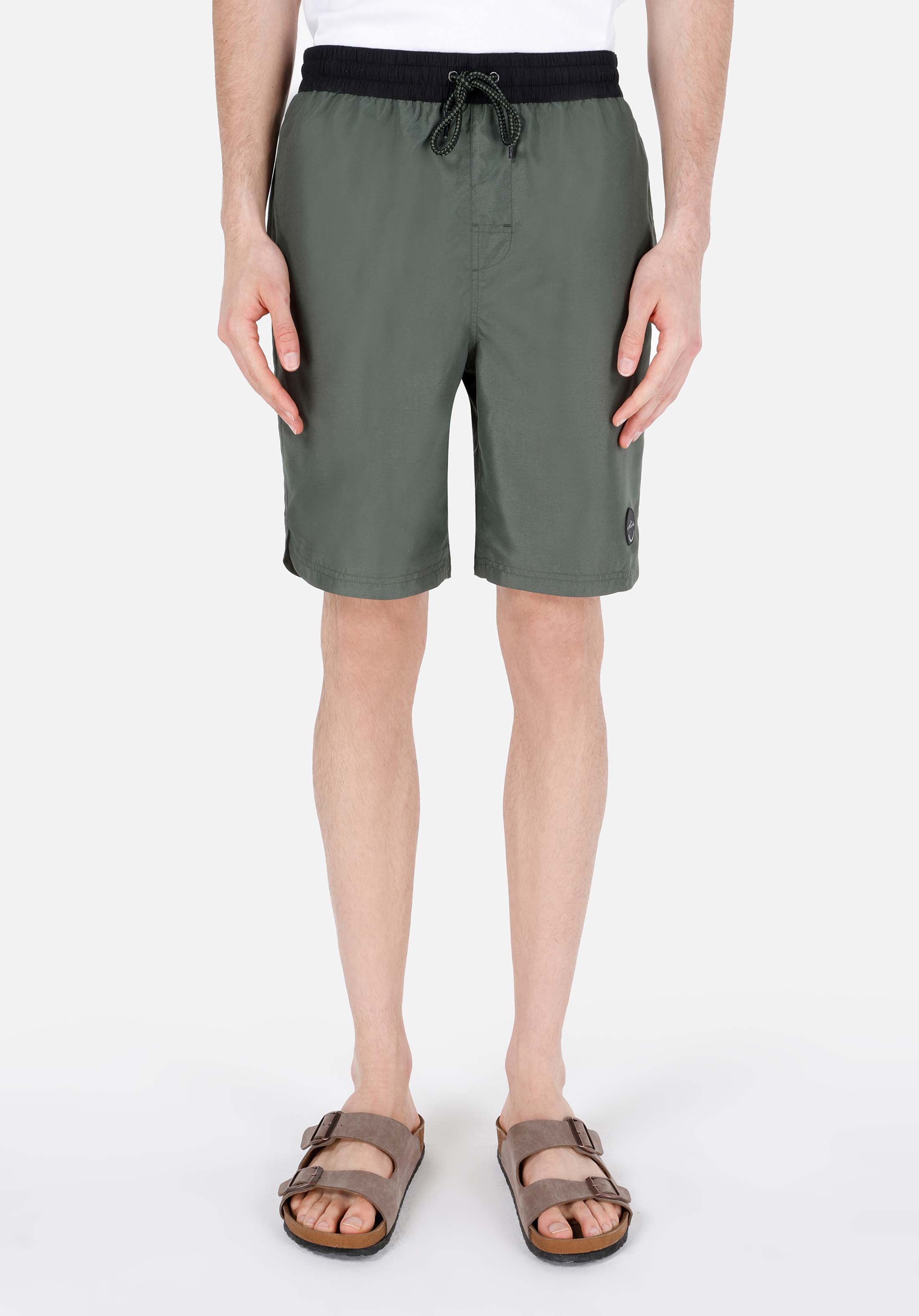 Показать информацию о Slim fit мужские зеленые плавательные шорты
