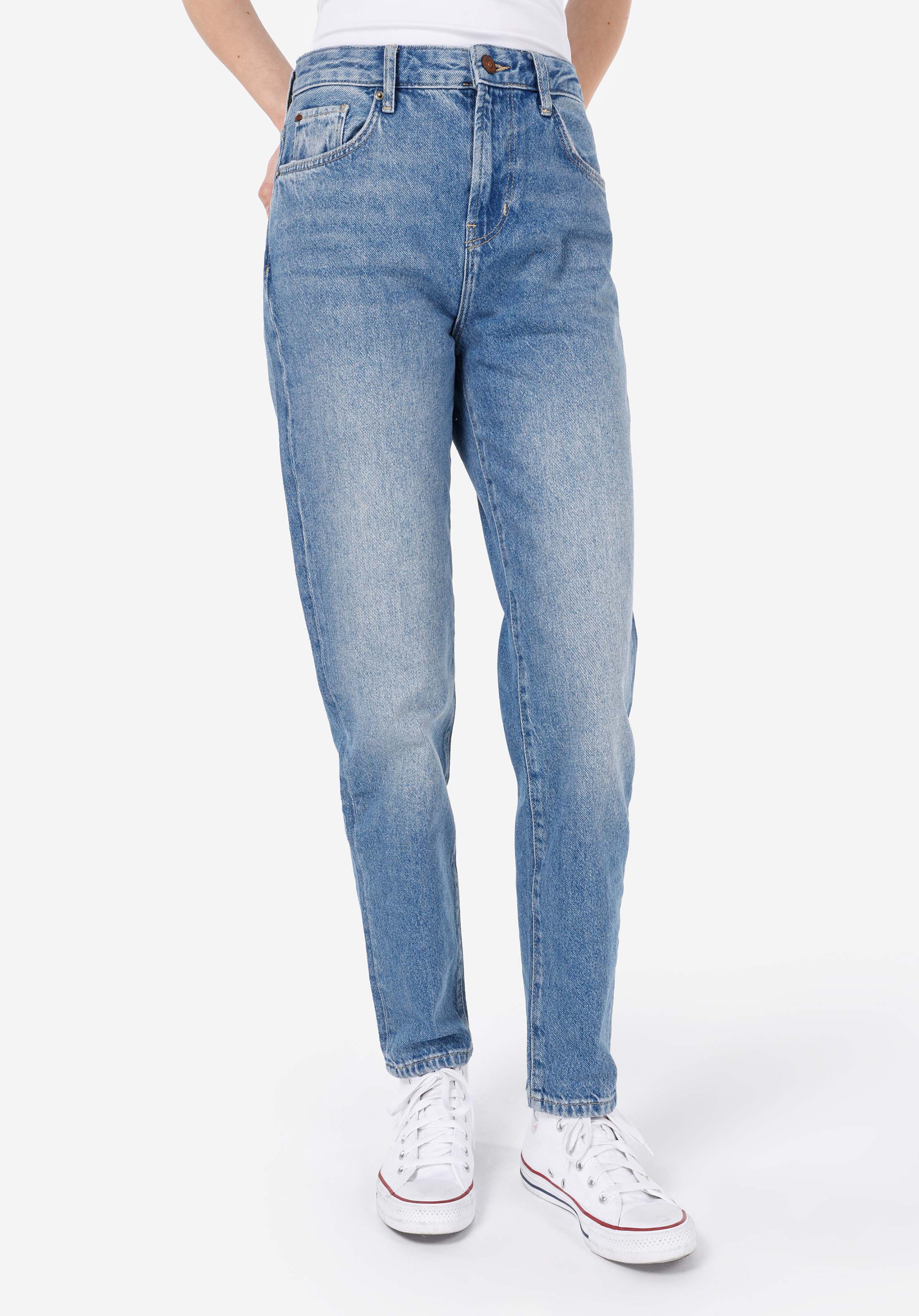 Показать информацию о Mom fit slim leg женские джинсы цвета индиго