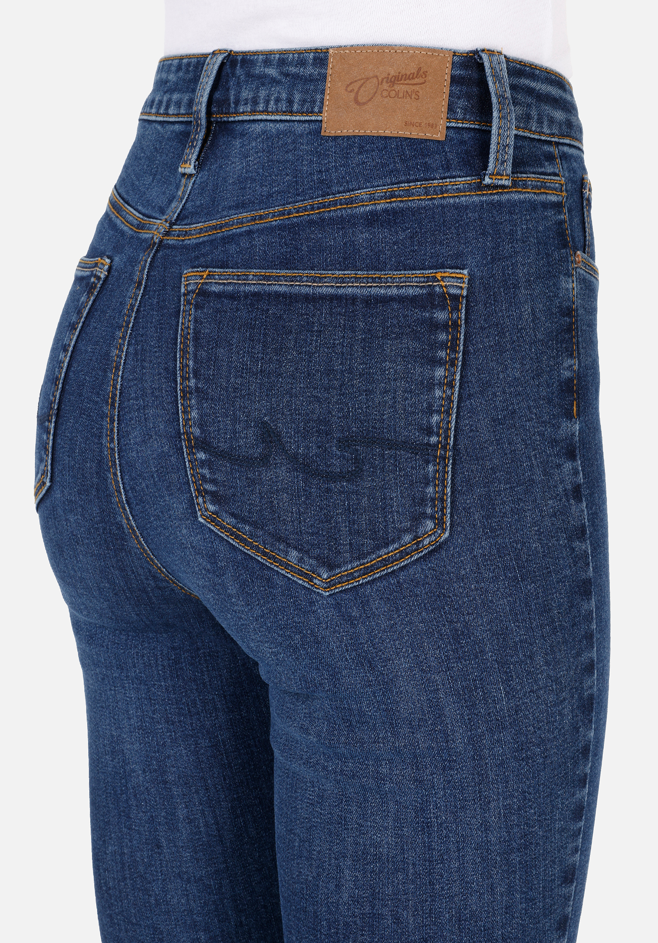 Показать информацию о Женские джинсы индиго skinny fit высокая посадка