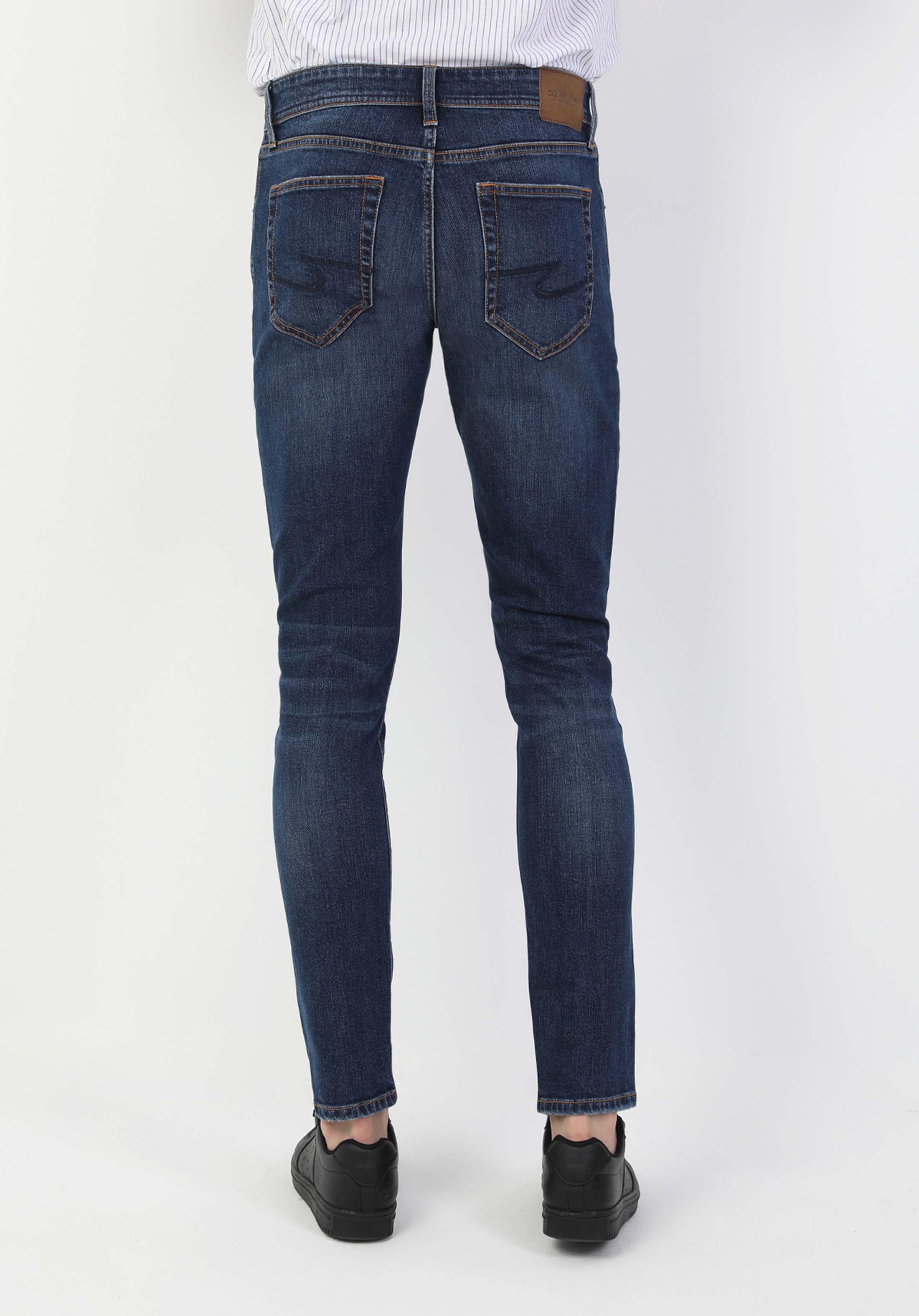 Показать информацию о Мужские джинсы индиго slim fit низкая посадка