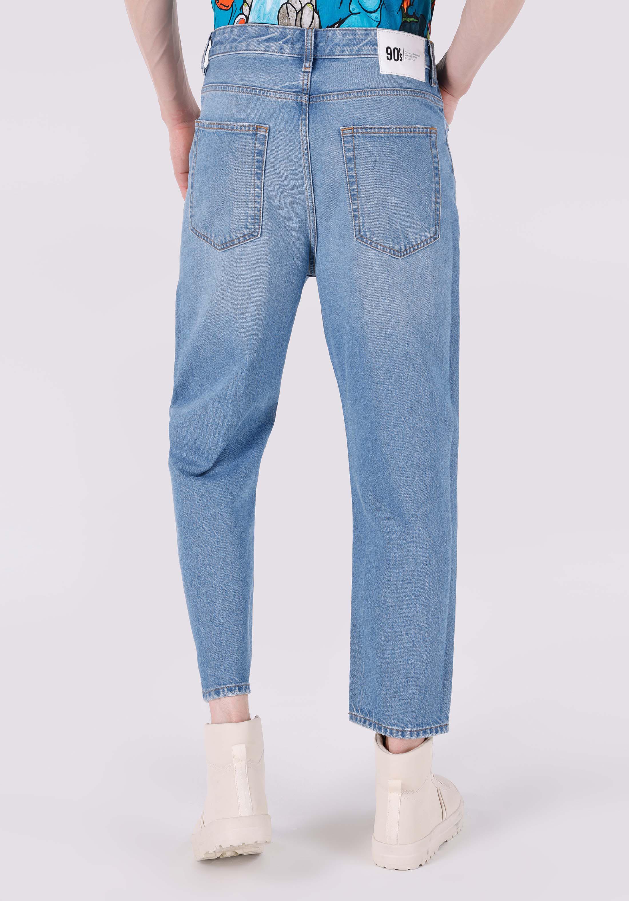 Показать информацию о Мужские джинсы loose relaxed fit с заниженной посадкой, укороченные