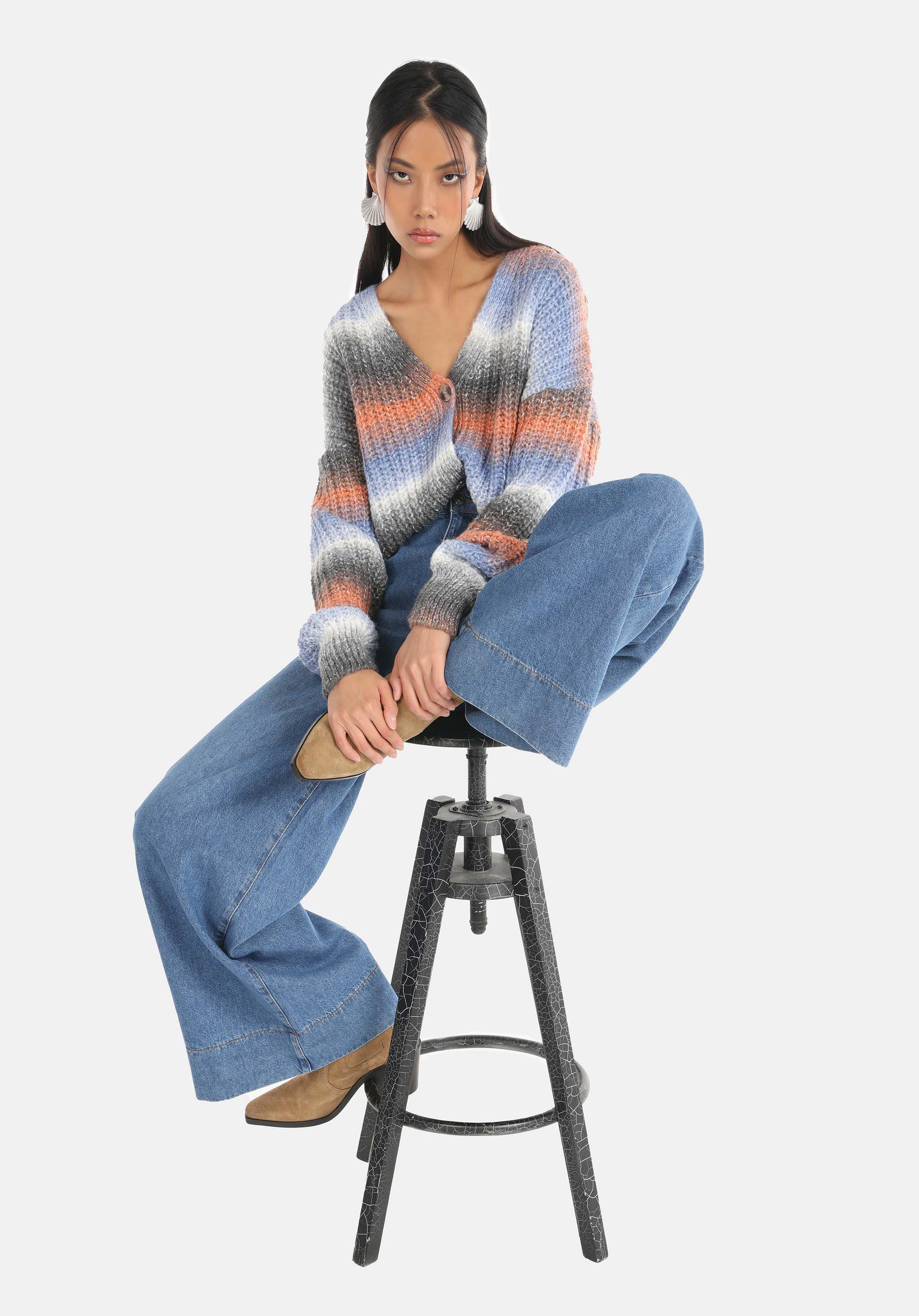 Показать информацию о Женский разноцветный кардиган regular fit