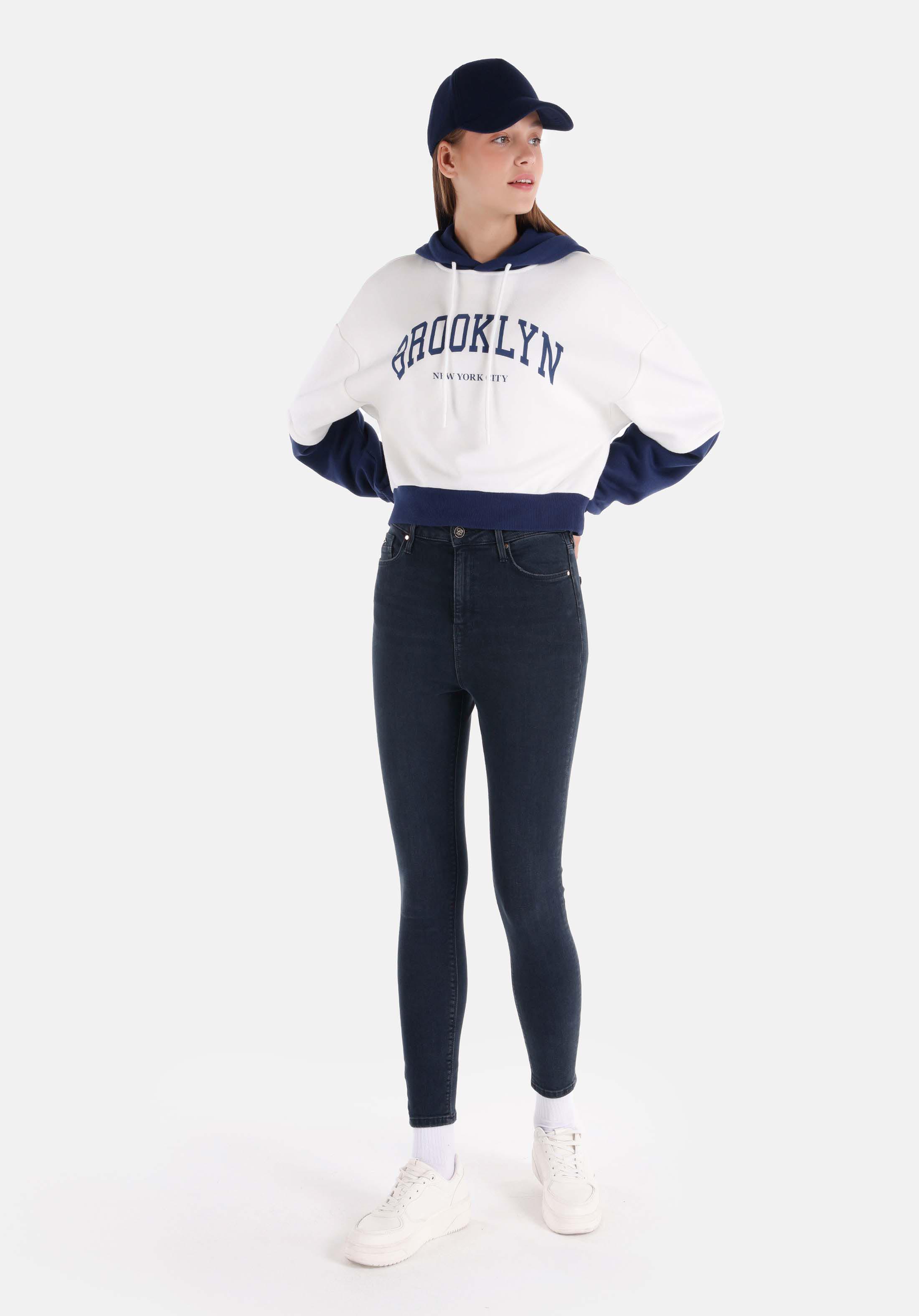 Показать информацию о Женские джинсы темный индиго skinny fit завышенная посадка