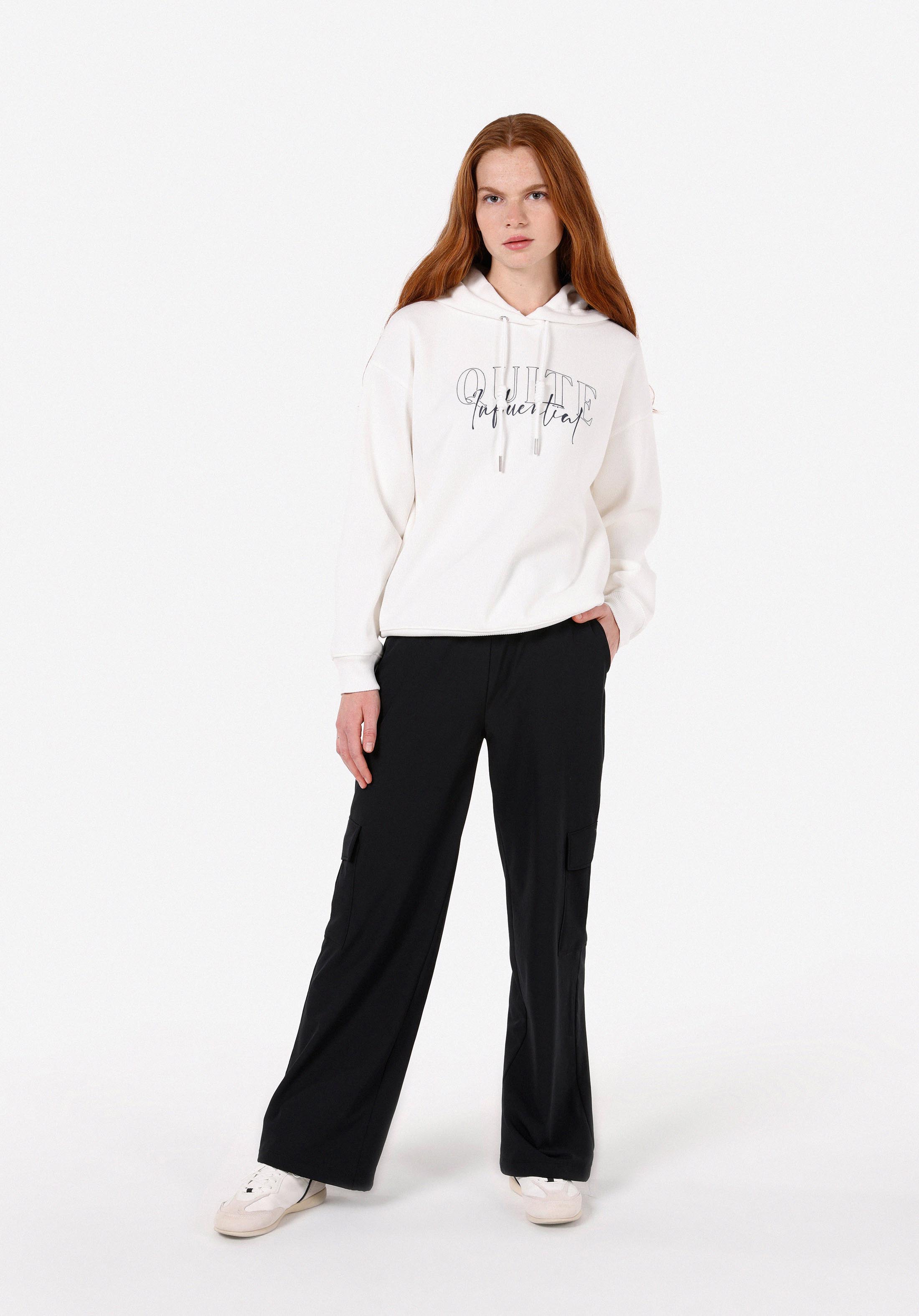 Показать информацию о Женская белая толстовка с капюшоном стандартного кроя