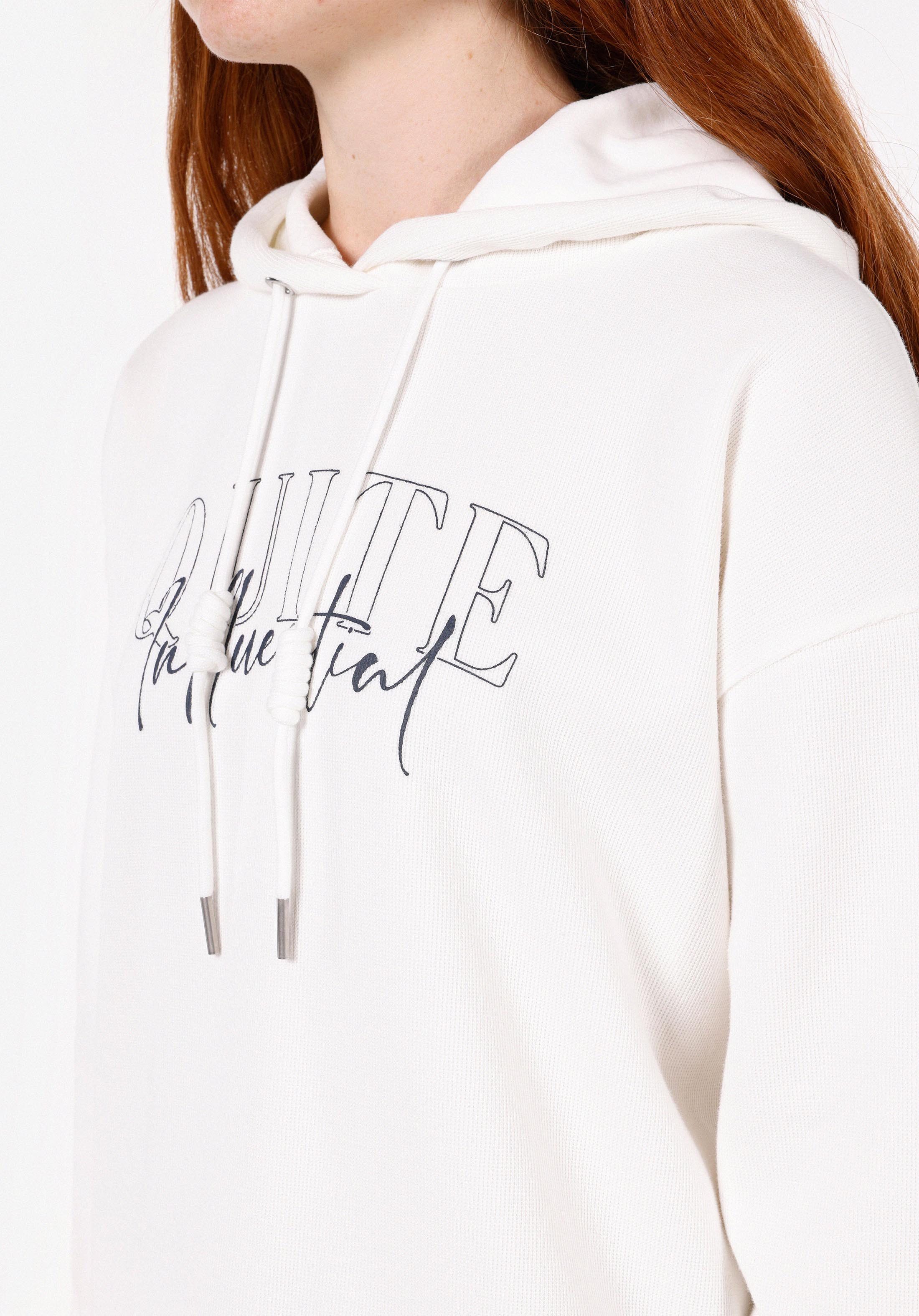 Показать информацию о Женская белая толстовка с капюшоном стандартного кроя