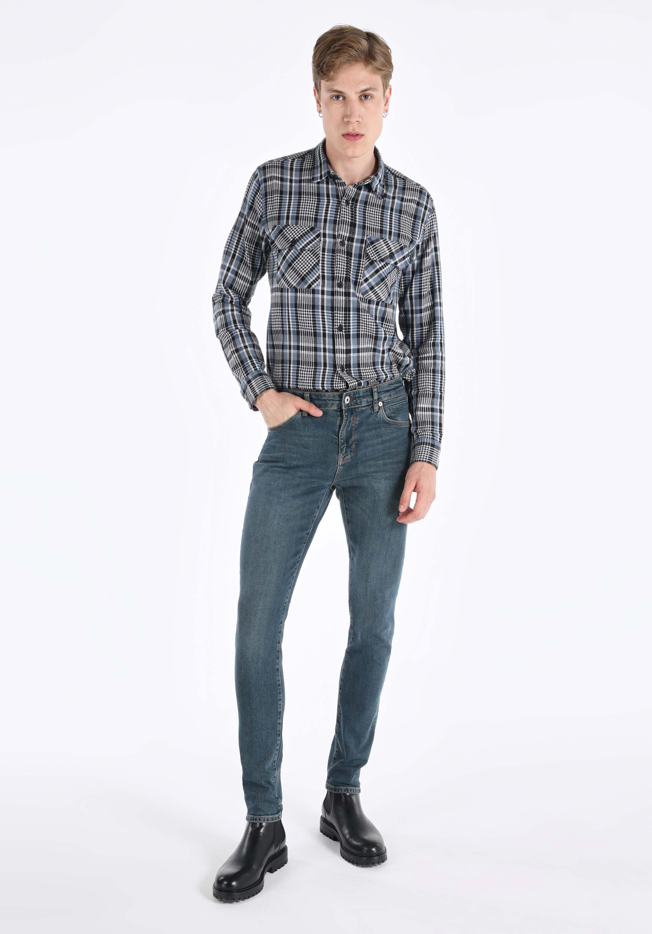 Показать информацию о Мужские джинсы деним slim fit низкая посадка