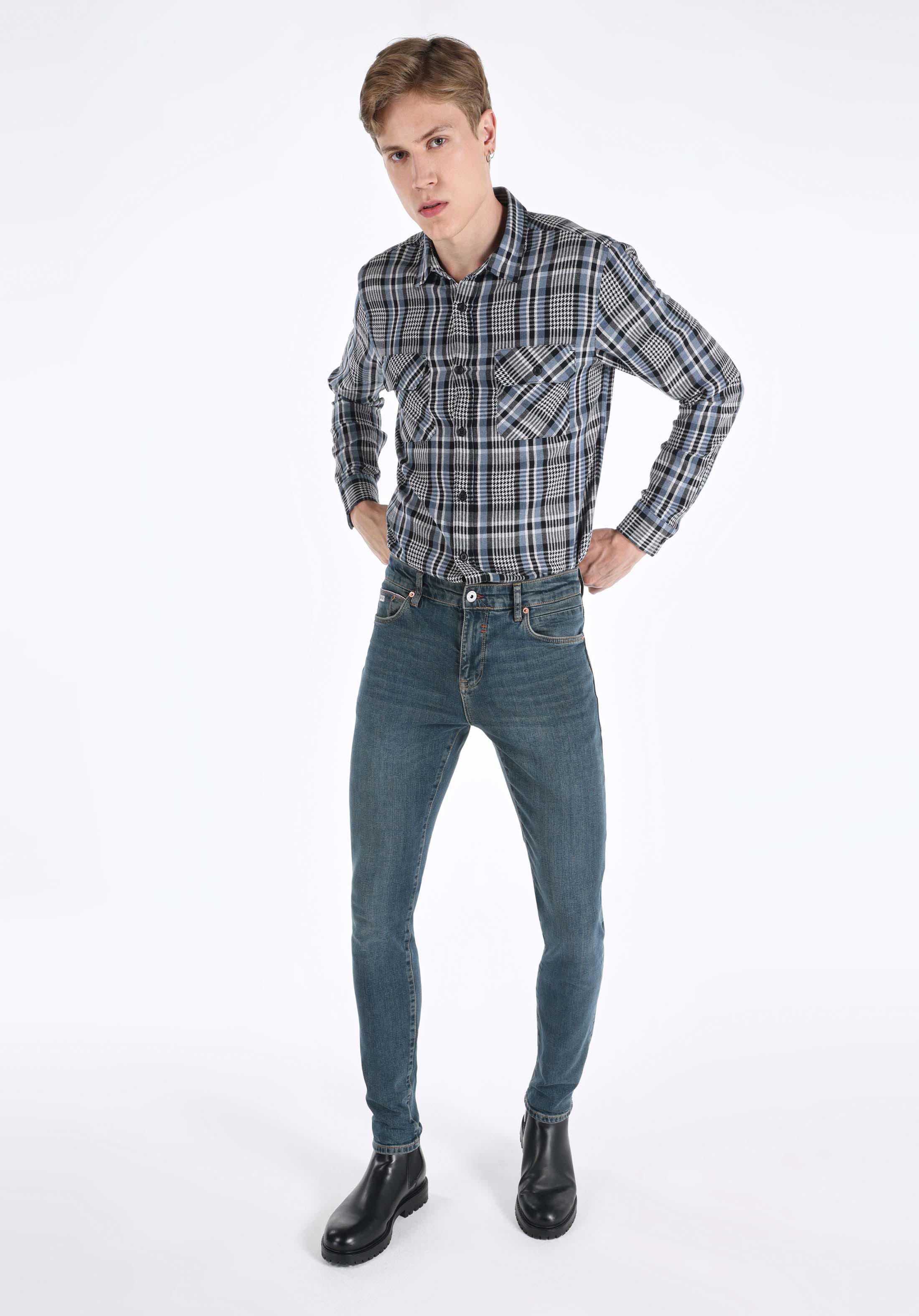 Показать информацию о Мужские джинсы деним slim fit низкая посадка