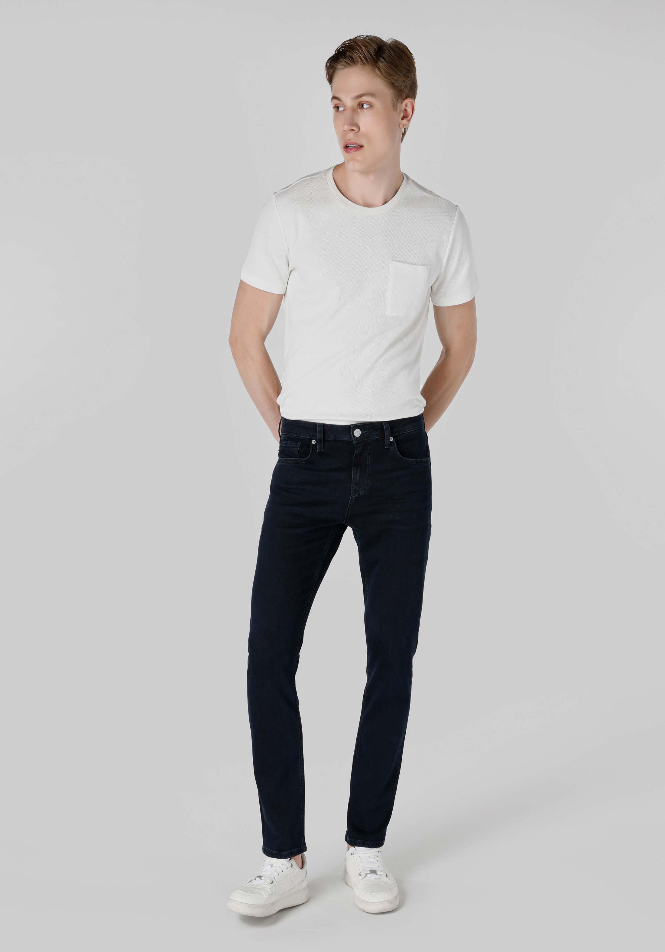 Показать информацию о Мужские джинсы индиго straight fit прямые низкая посадка