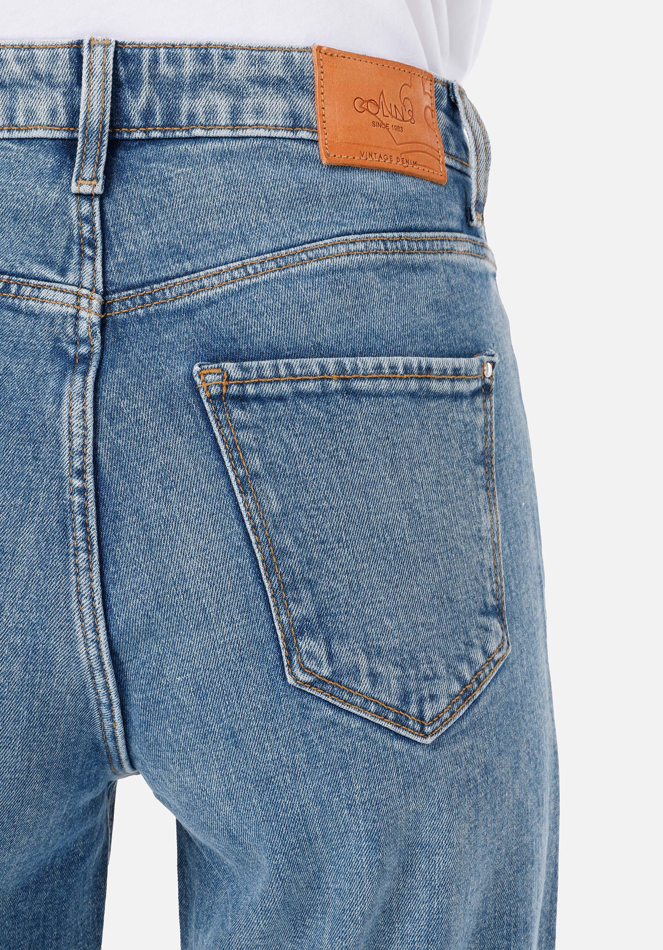 Показать информацию о Mom fit поднимающаяся талия уменьшающиеся ноги женские джинсы цвета индиго
