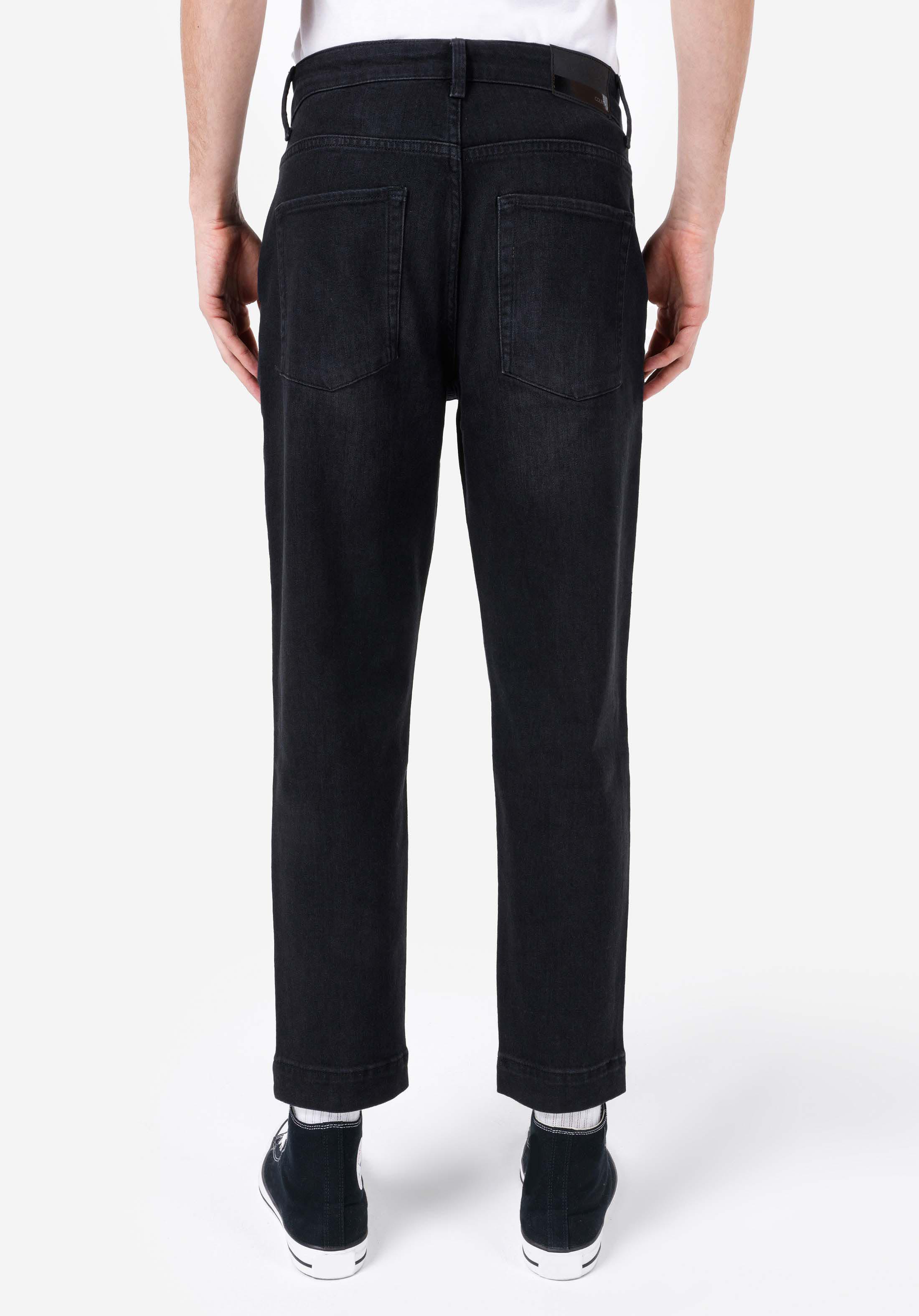 Показать информацию о Chino fit средняя талия прямые мужские черные джинсы
