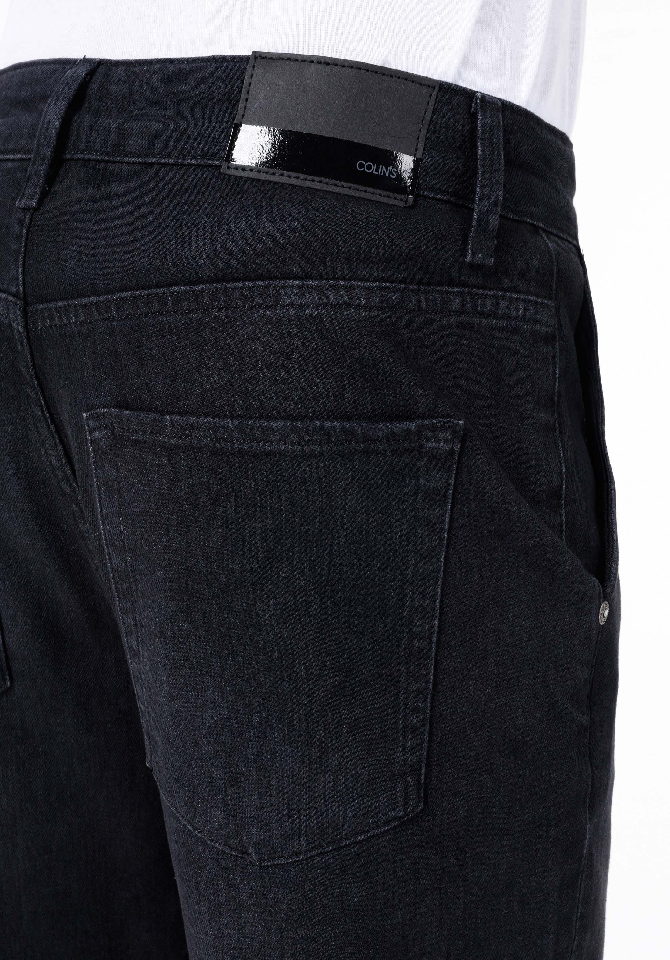 Показать информацию о Chino fit средняя талия прямые мужские черные джинсы