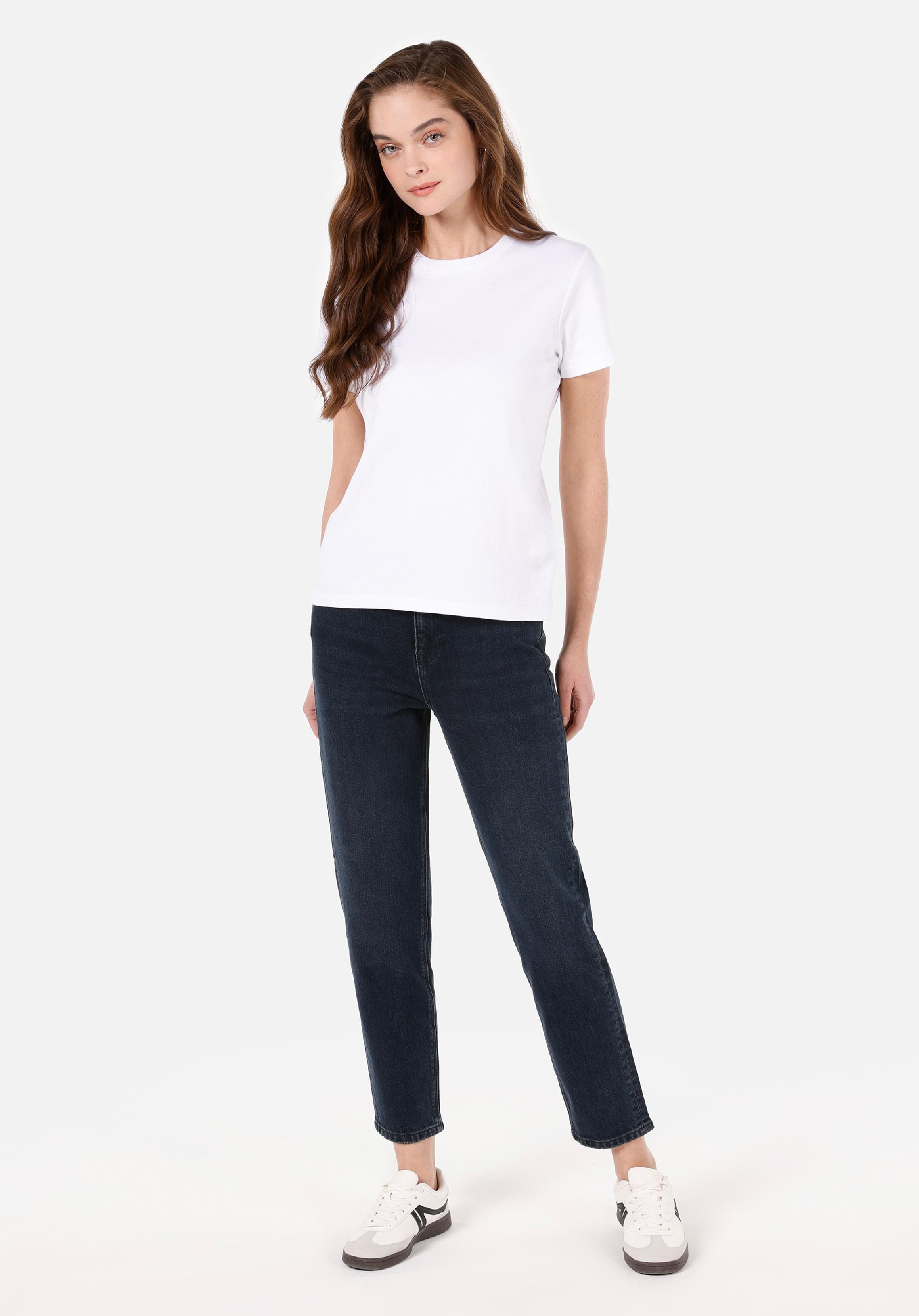 Показать информацию о Mom fit slim leg женские джинсы цвета темно-индиго